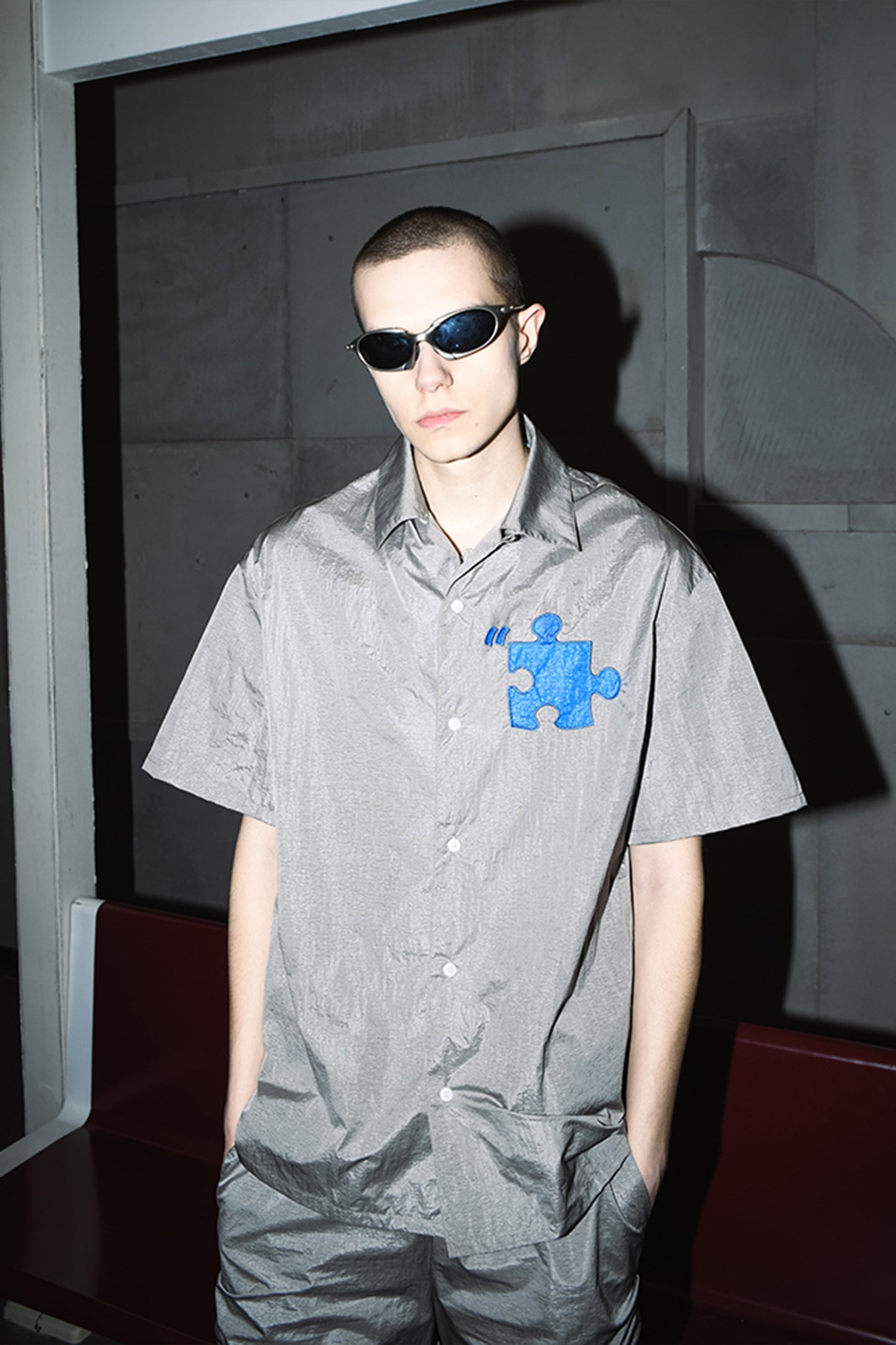 YADcrew | Specially Made Imitation Plastic Texture Thin Breathable Fabric Short Sleeve Shirt - PSYLOS 1, YADcrew | Specially Made Imitation Plastic Texture Thin Breathable Fabric Short Sleeve Shirt, T-Shirt, YADcrew•JAPAN, PSYLOS 1