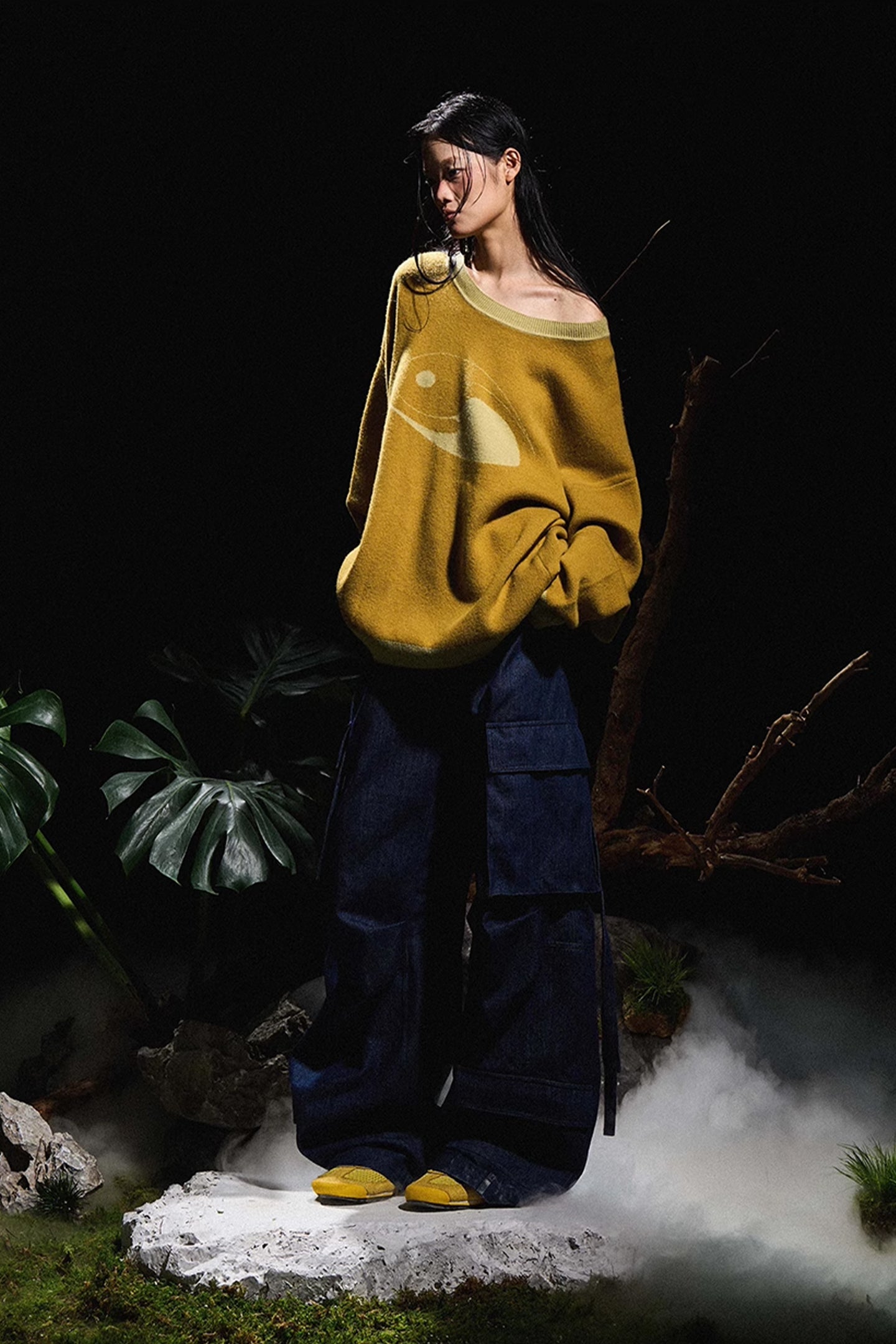 RELABEL丨Washed Silhouette Pleated Ribbon Jeans - PSYLOS 1, RELABEL丨Washed Silhouette Pleated Ribbon Jeans, Pants, RELABEL, PSYLOS 1