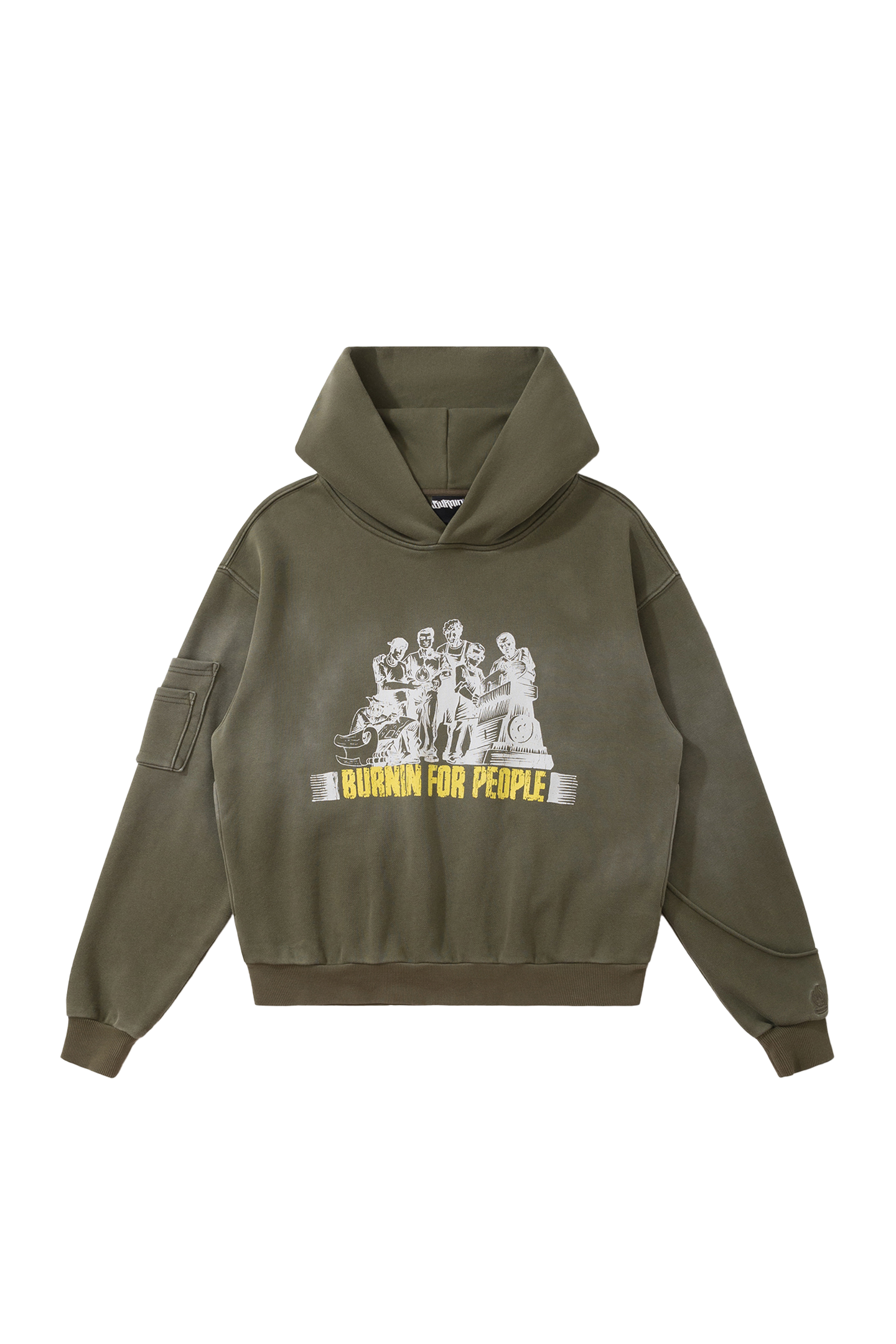 BURNIN Distressed Washed Printed Hoodie - PSYLOS 1, BURNIN Distressed Washed Printed Hoodie, Hoodie, Burnin, PSYLOS 1