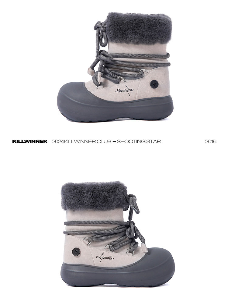 Short Fur Long Tube Snow Boots