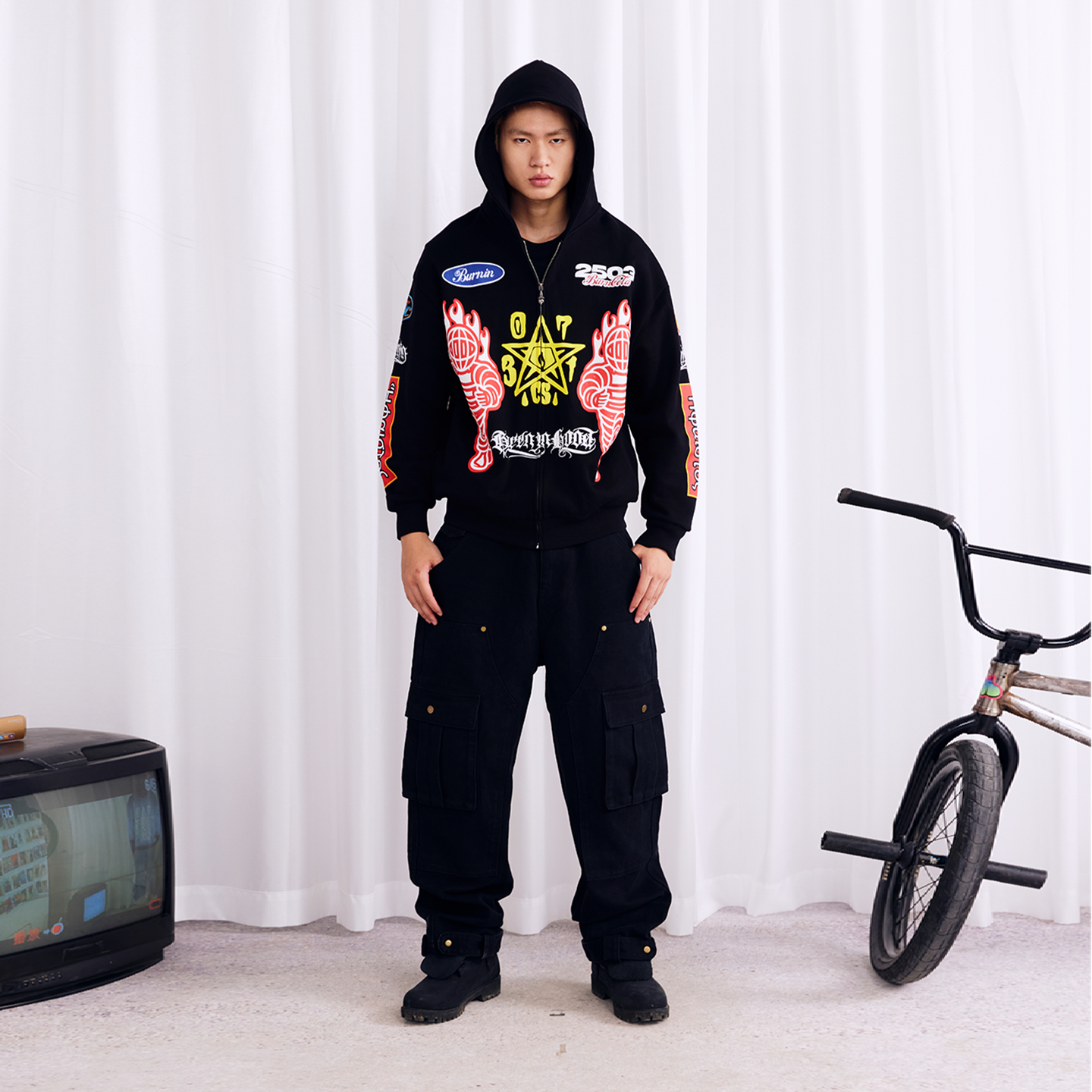 BURNIN Full Print Racing Zipper Hoodie - PSYLOS 1, BURNIN Full Print Racing Zipper Hoodie, Hoodie, Burnin, PSYLOS 1