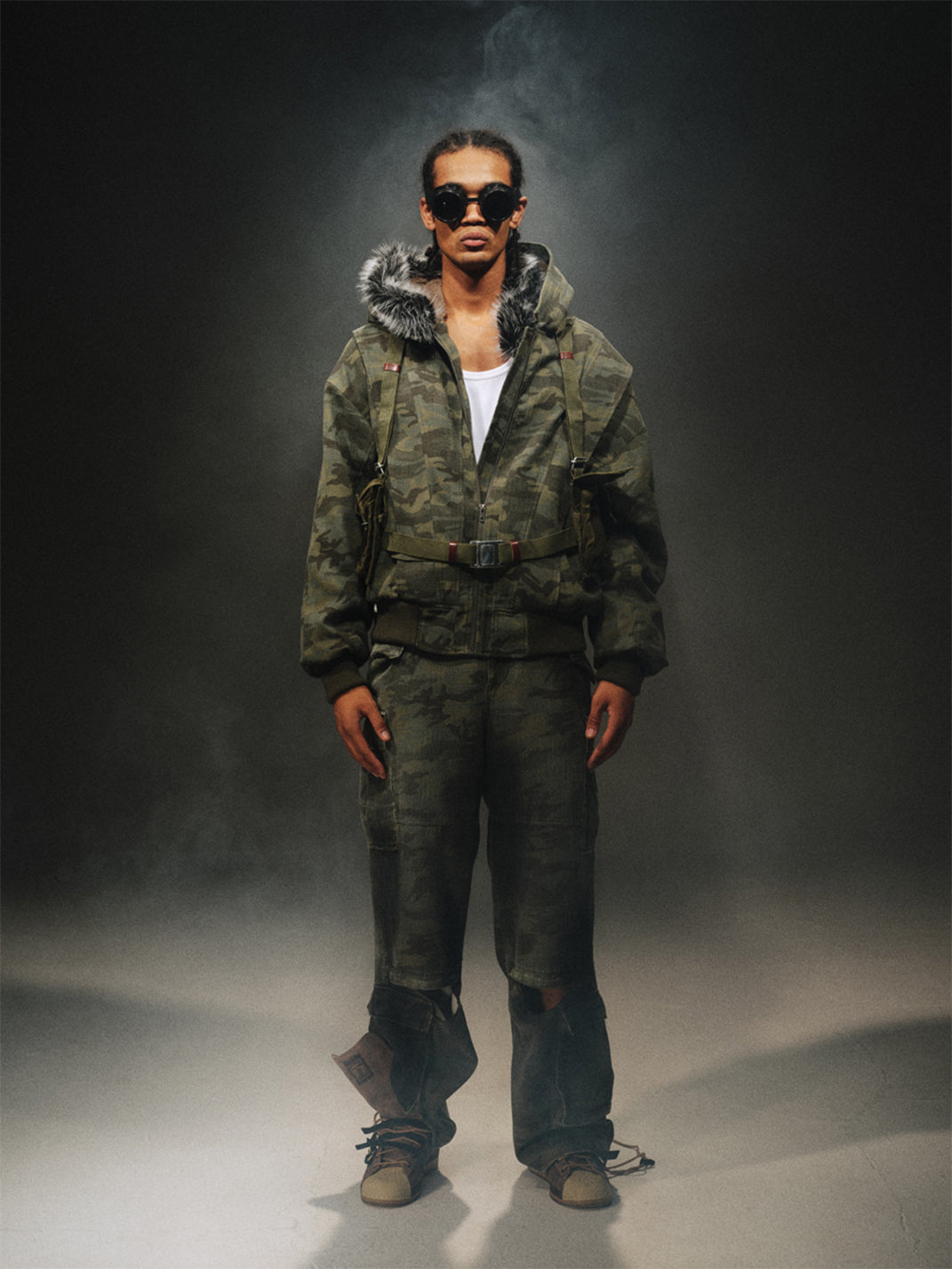 TREclub | Camo Fur Collar Aviator Jacket - PSYLOS 1, TREclub | Camo Fur Collar Aviator Jacket, Jackets, TREclub•JAPAN, PSYLOS 1