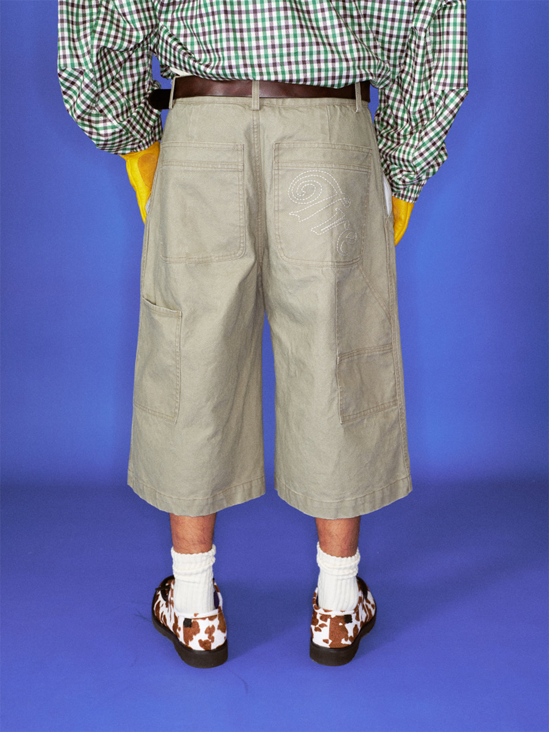 TREclub | Single-Knee Lumberjack Capri Pants - PSYLOS 1, TREclub | Single-Knee Lumberjack Capri Pants, Shorts, TREclub•JAPAN, PSYLOS 1