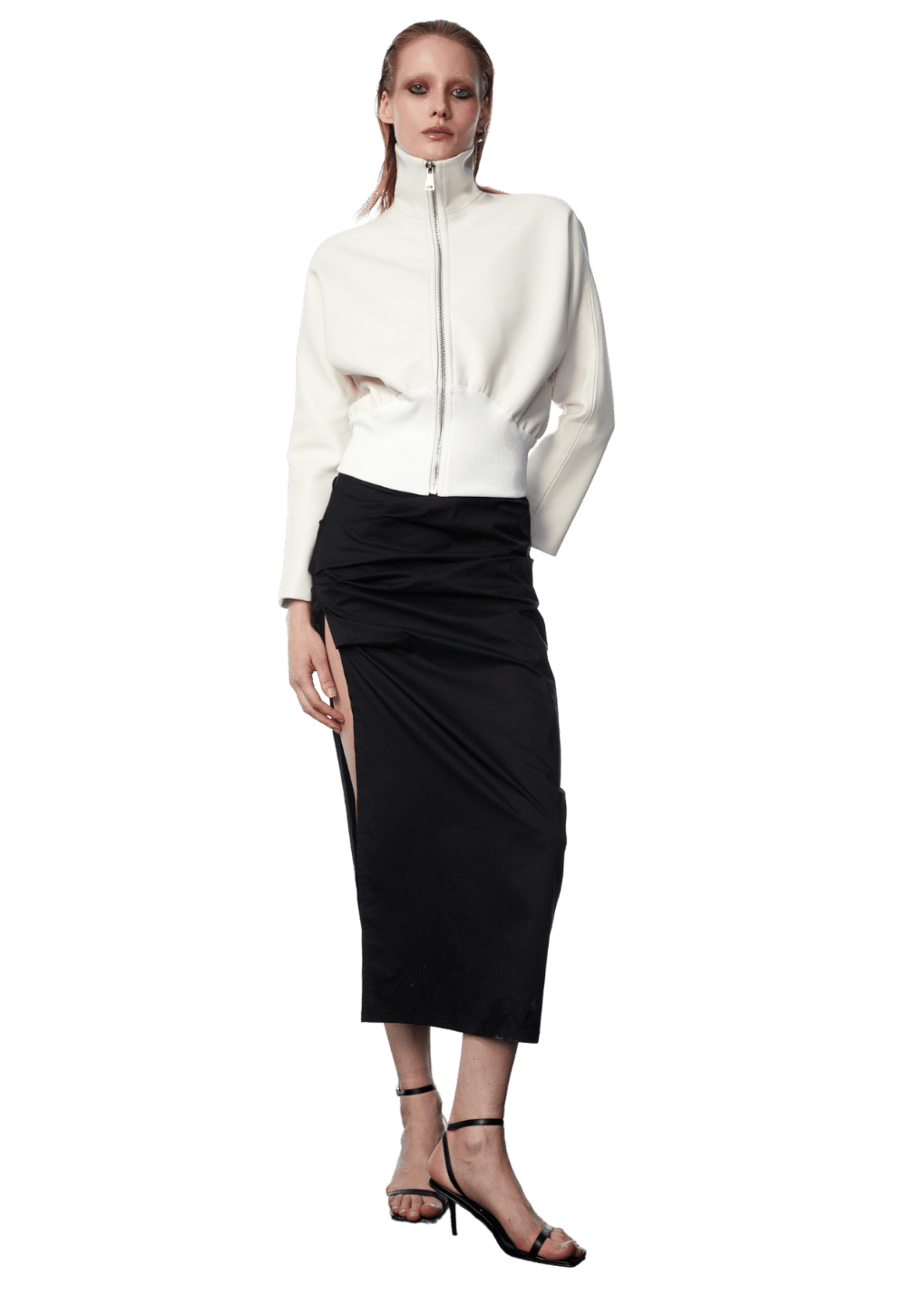 Pleated Nylon Slit Midi Skirt - PSYLOS 1, Pleated Nylon Slit Midi Skirt, Dress/Skirt, 40 CREW, PSYLOS 1