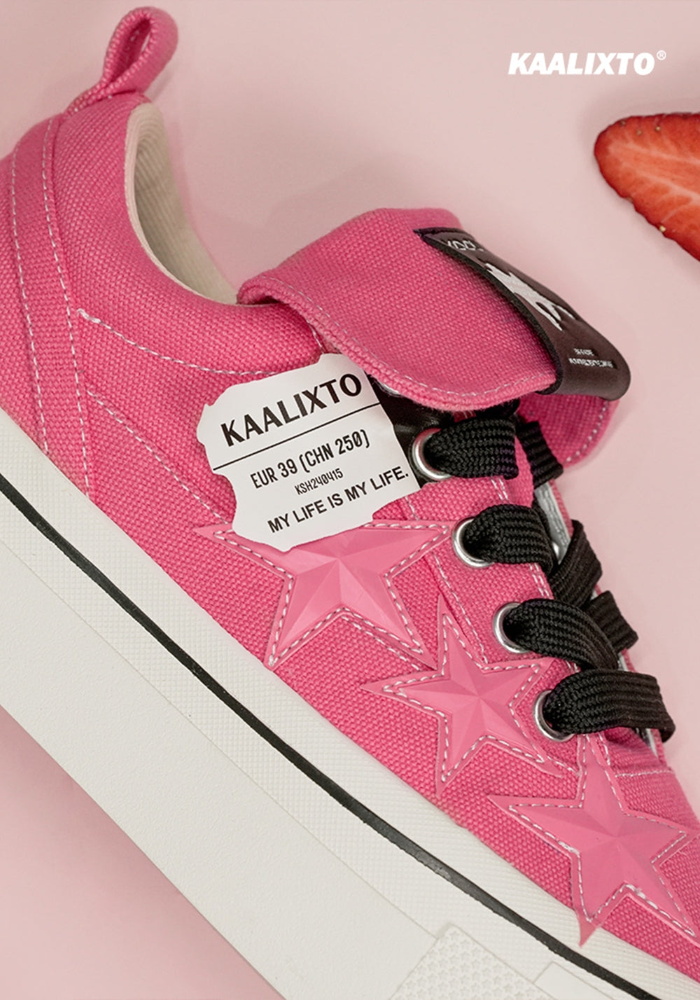 KAALIXTO丨Cheese Raspberry Pink Canvas Star Shoes - PSYLOS 1, KAALIXTO丨Cheese Raspberry Pink Canvas Star Shoes, Canvas Sneakers, KAALIXTO•JAPAN, PSYLOS 1