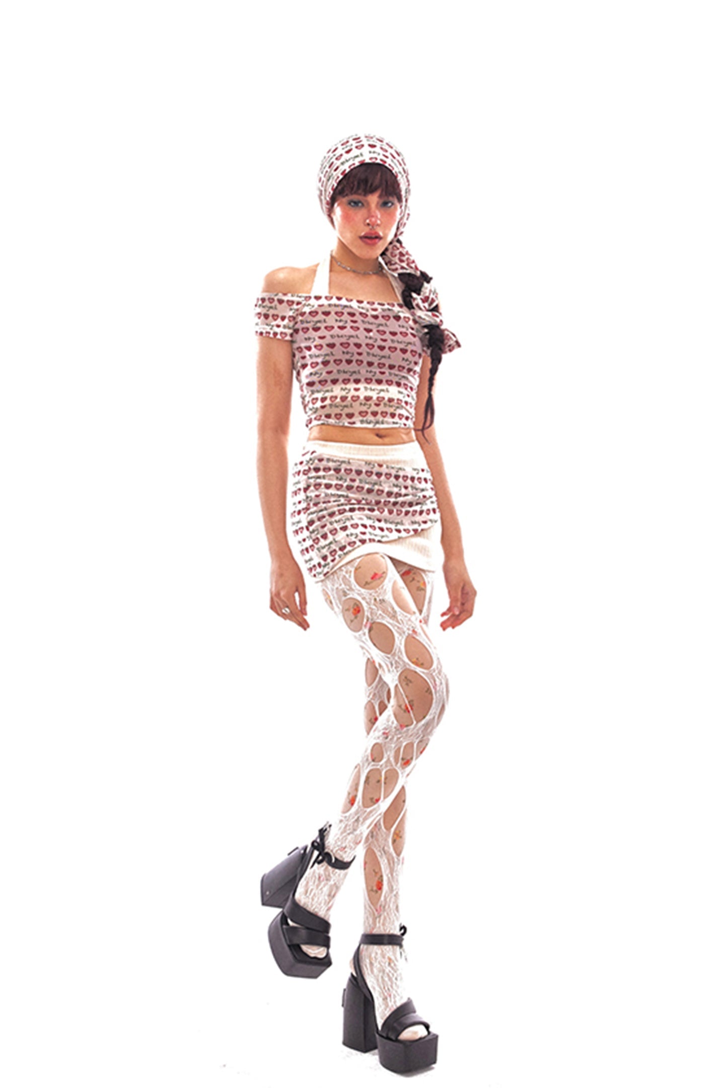 Strawberry Print Mesh Skirt - PSYLOS 1, Strawberry Print Mesh Skirt, Dress/Skirt, NyDkyel, PSYLOS 1