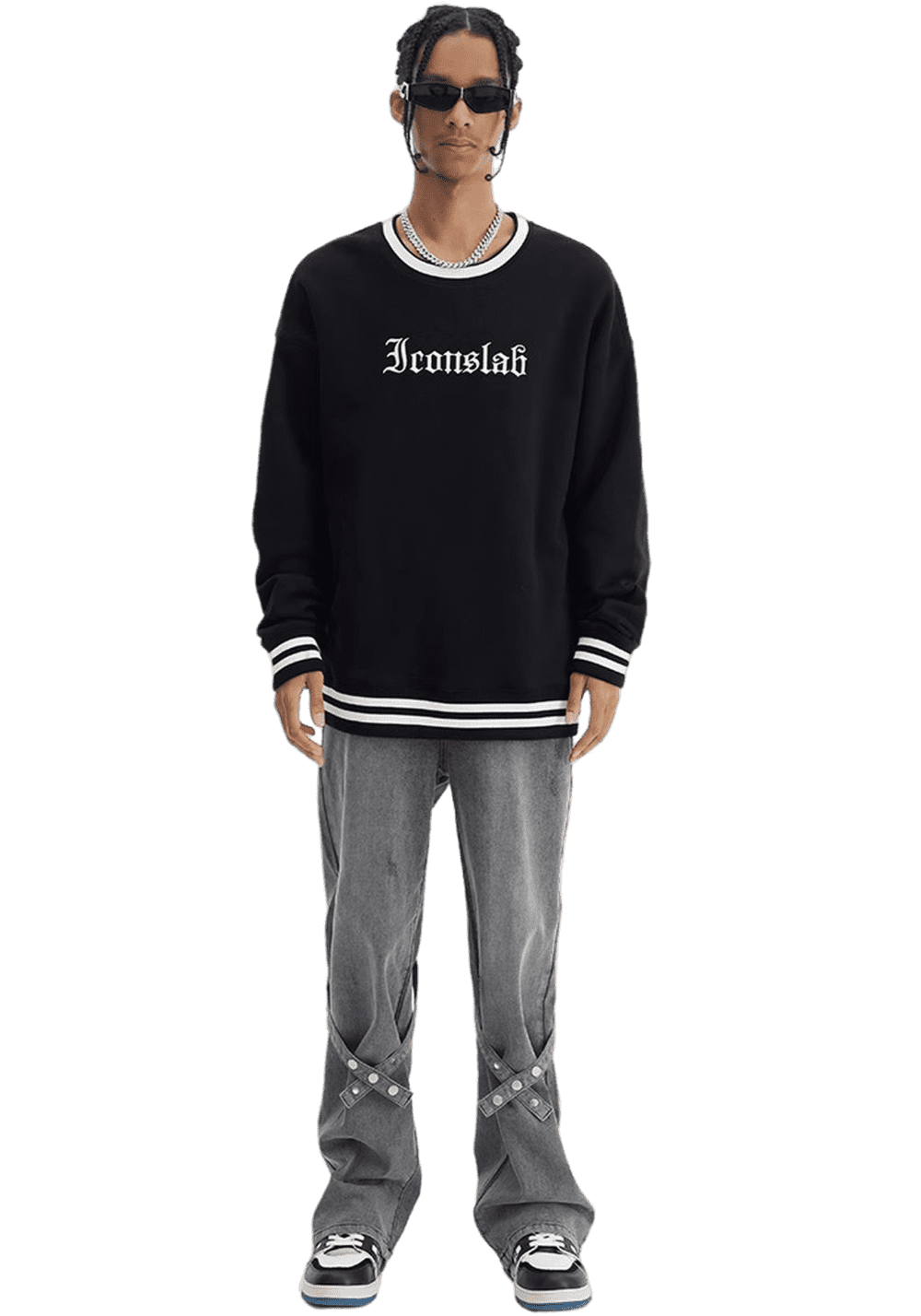 Straight High Street Lace Up Jeans - PSYLOS 1, Straight High Street Lace Up Jeans, Pants, iconslab, PSYLOS 1