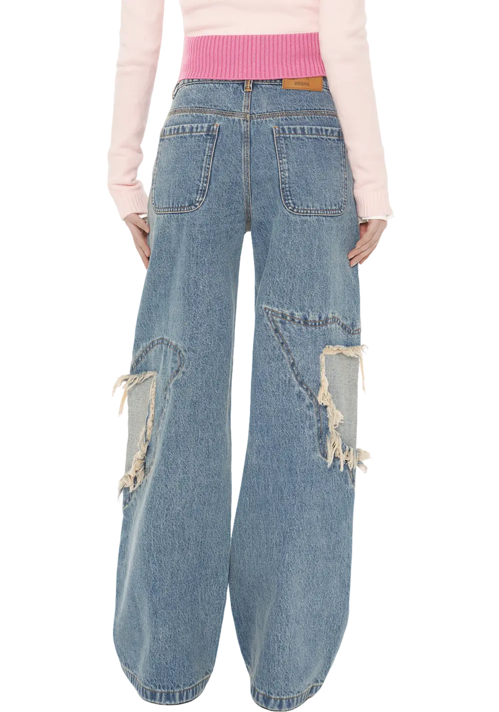 Irregular Ripped Jeans - PSYLOS 1, Irregular Ripped Jeans, Pants, WooHa, PSYLOS 1