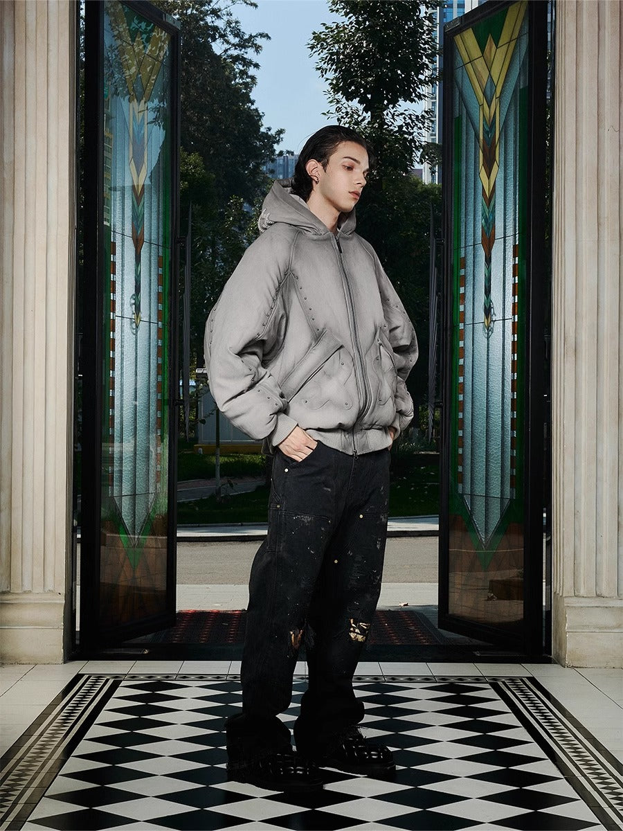 GLACIERBOY丨RAP STAR SERIES Studded Pearl Water-Washed Jacket - PSYLOS 1, GLACIERBOY丨RAP STAR SERIES Studded Pearl Water-Washed Jacket, Down Jacket, GLACIERBOY•JAPAN, PSYLOS 1