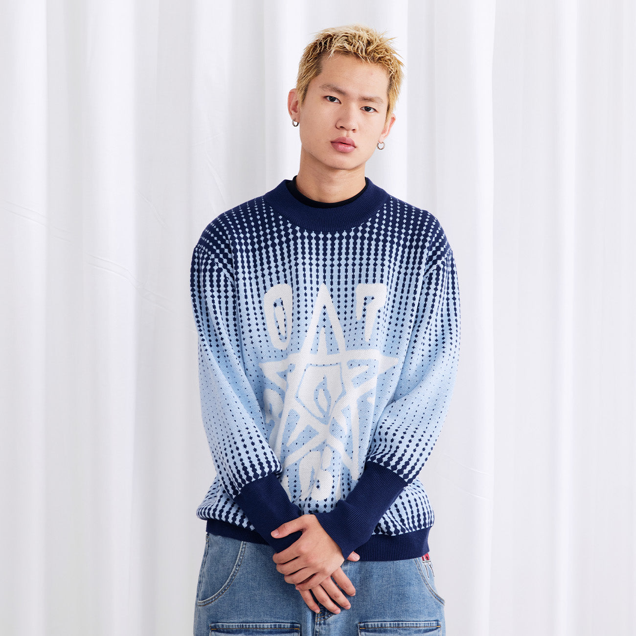 Jacquard Gradient Sweater - PSYLOS 1, Jacquard Gradient Sweater, Sweater, Burnin, PSYLOS 1