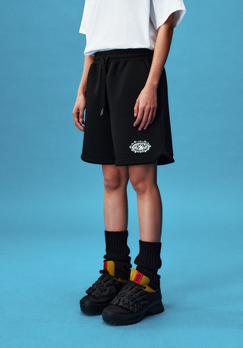 YADcrew丨YADcrew Pearl Logo Shorts-Black - PSYLOS 1, YADcrew丨YADcrew Pearl Logo Shorts-Black, Shorts, YADcrew, PSYLOS 1