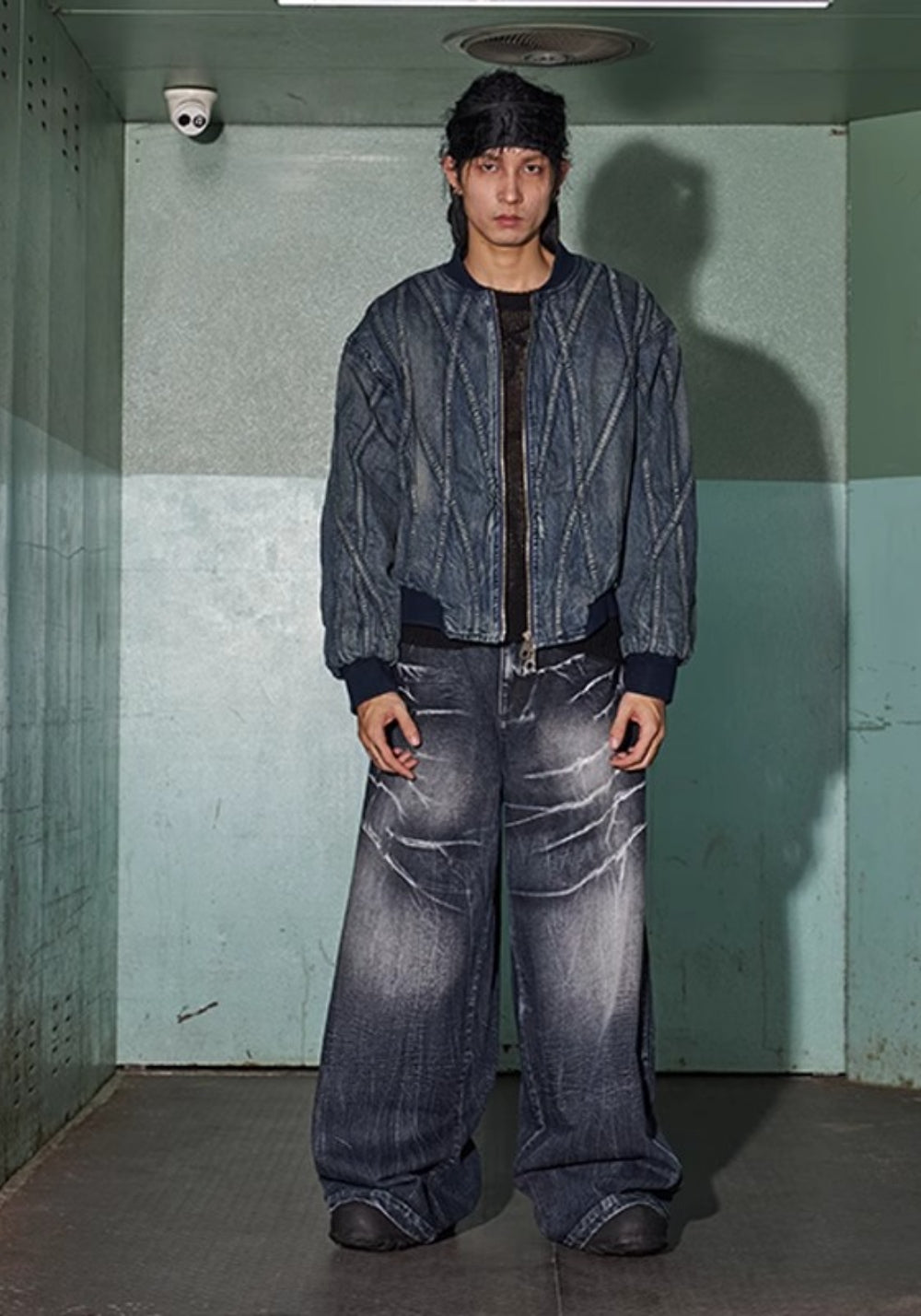 DND4DES丨Black Lightning Pattern Denim Jeans - PSYLOS 1, DND4DES丨Black Lightning Pattern Denim Jeans, Pants, DND4DES•JAPAN, PSYLOS 1