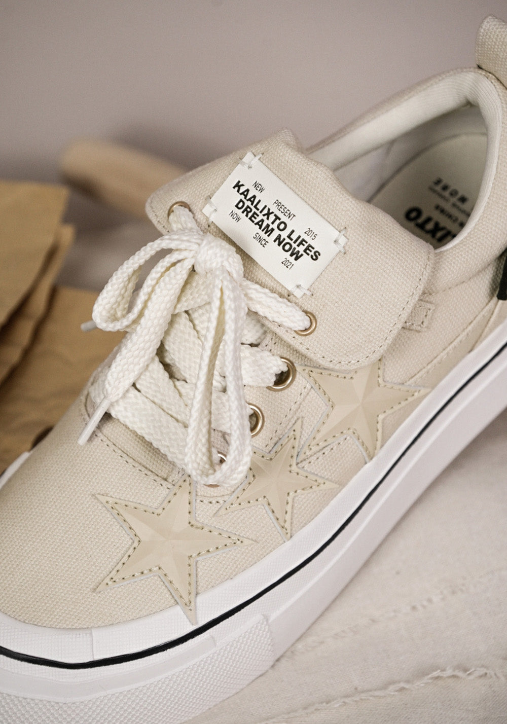KAALIXTO丨Cream Beige Canvas Star Shoes - PSYLOS 1, KAALIXTO丨Cream Beige Canvas Star Shoes, Canvas Sneakers, KAALIXTO•JAPAN, PSYLOS 1