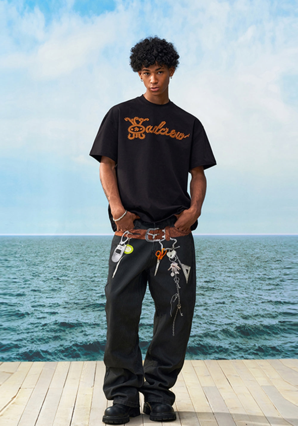 YADcrew丨YADcrew Knot-Embroidered Logo Tee-Black - PSYLOS 1, YADcrew丨YADcrew Knot-Embroidered Logo Tee-Black, T-Shirt, YADcrew•JAPAN, PSYLOS 1