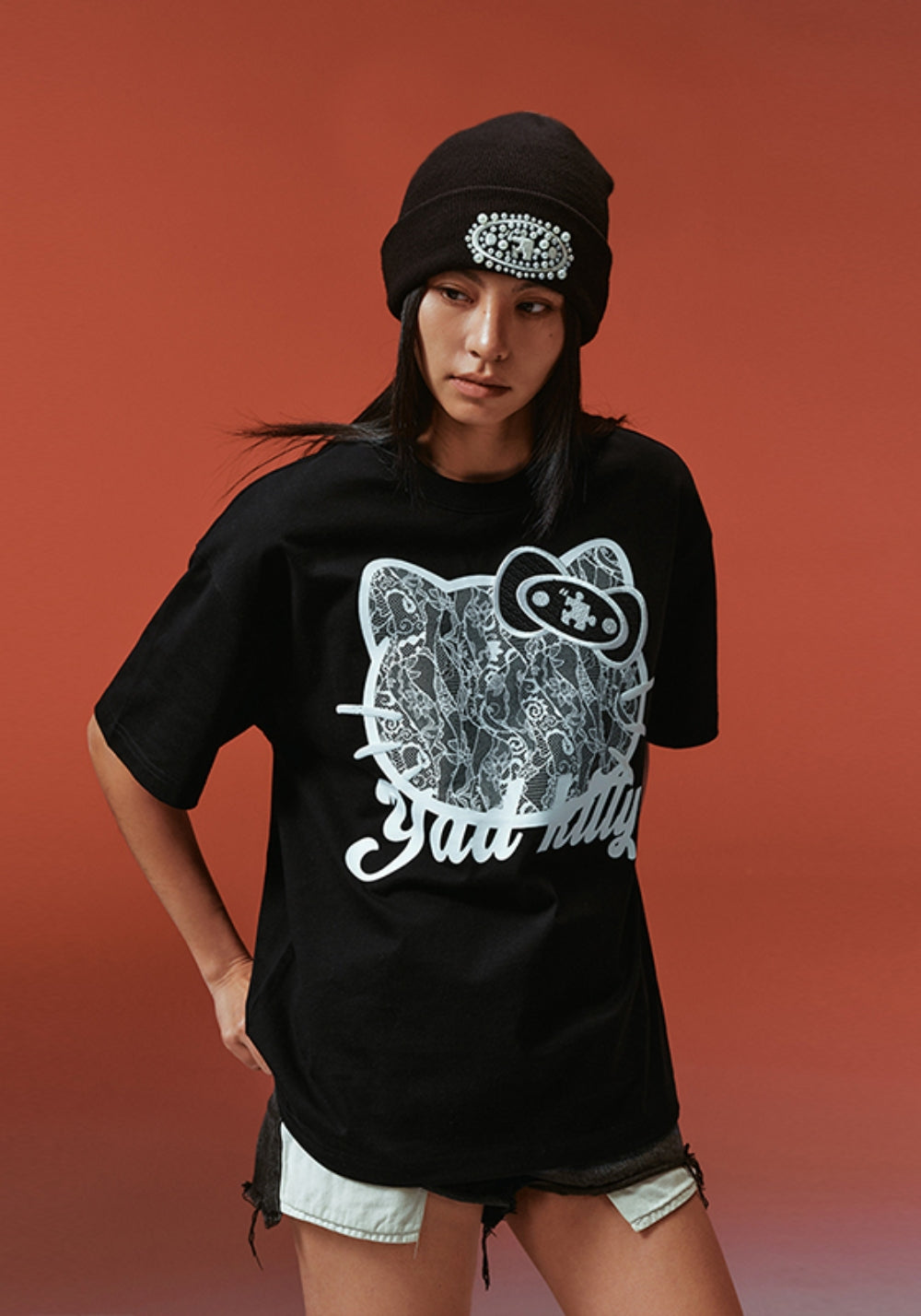 YADcrew丨YADcrew Lace Cat Tee - PSYLOS 1, YADcrew丨YADcrew Lace Cat Tee, Shirt, YADcrew, PSYLOS 1