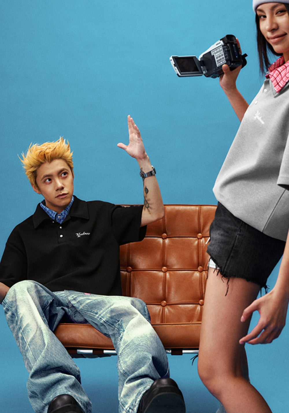 YADcrew丨YADcrew Double-Collar Distorted Polo-Gray - PSYLOS 1, YADcrew丨YADcrew Double-Collar Distorted Polo-Gray, Shirt, YADcrew, PSYLOS 1