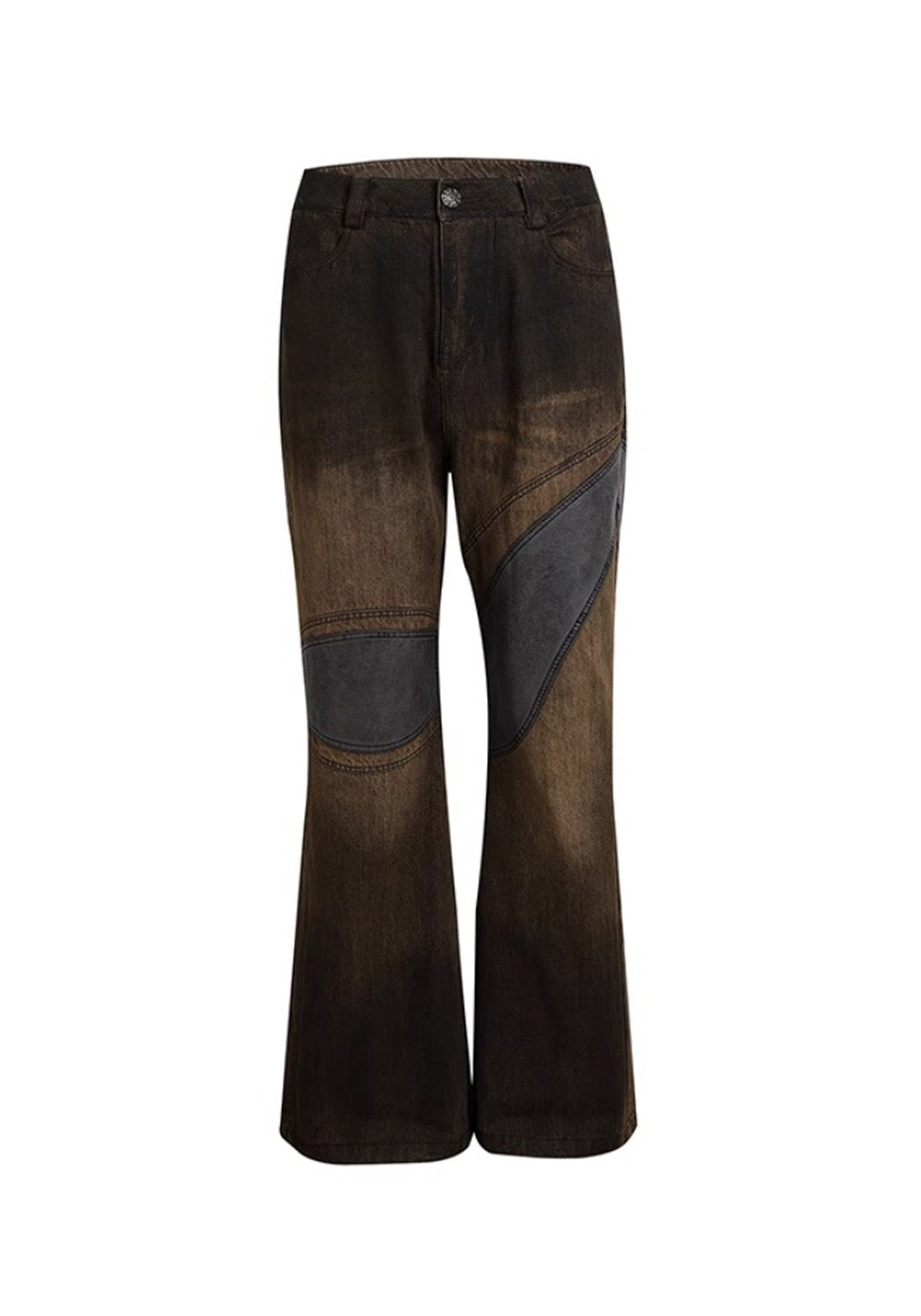 DND4DES丨Faux Leather Knee-Patch Denim Jeans - PSYLOS 1, DND4DES丨Faux Leather Knee-Patch Denim Jeans, Pants, DND4DES•JAPAN, PSYLOS 1