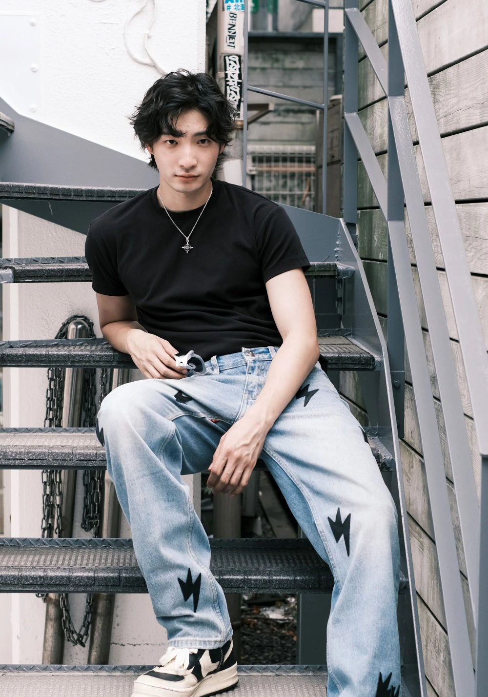 AMEXNOCAP丨Black Lightning Washed Jeans - PSYLOS 1, AMEXNOCAP丨Black Lightning Washed Jeans, Jeans, AMEXNOCAP, PSYLOS 1