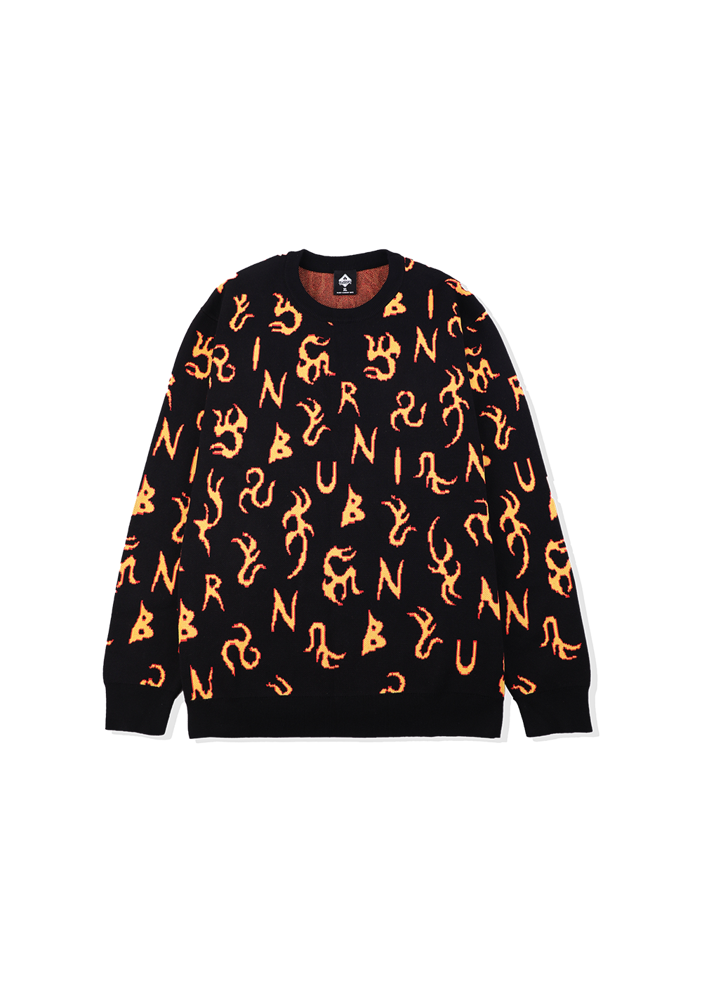 BURNIN * All-over Fire Print Sweater - PSYLOS 1, BURNIN * All-over Fire Print Sweater, Sweater, Burnin, PSYLOS 1