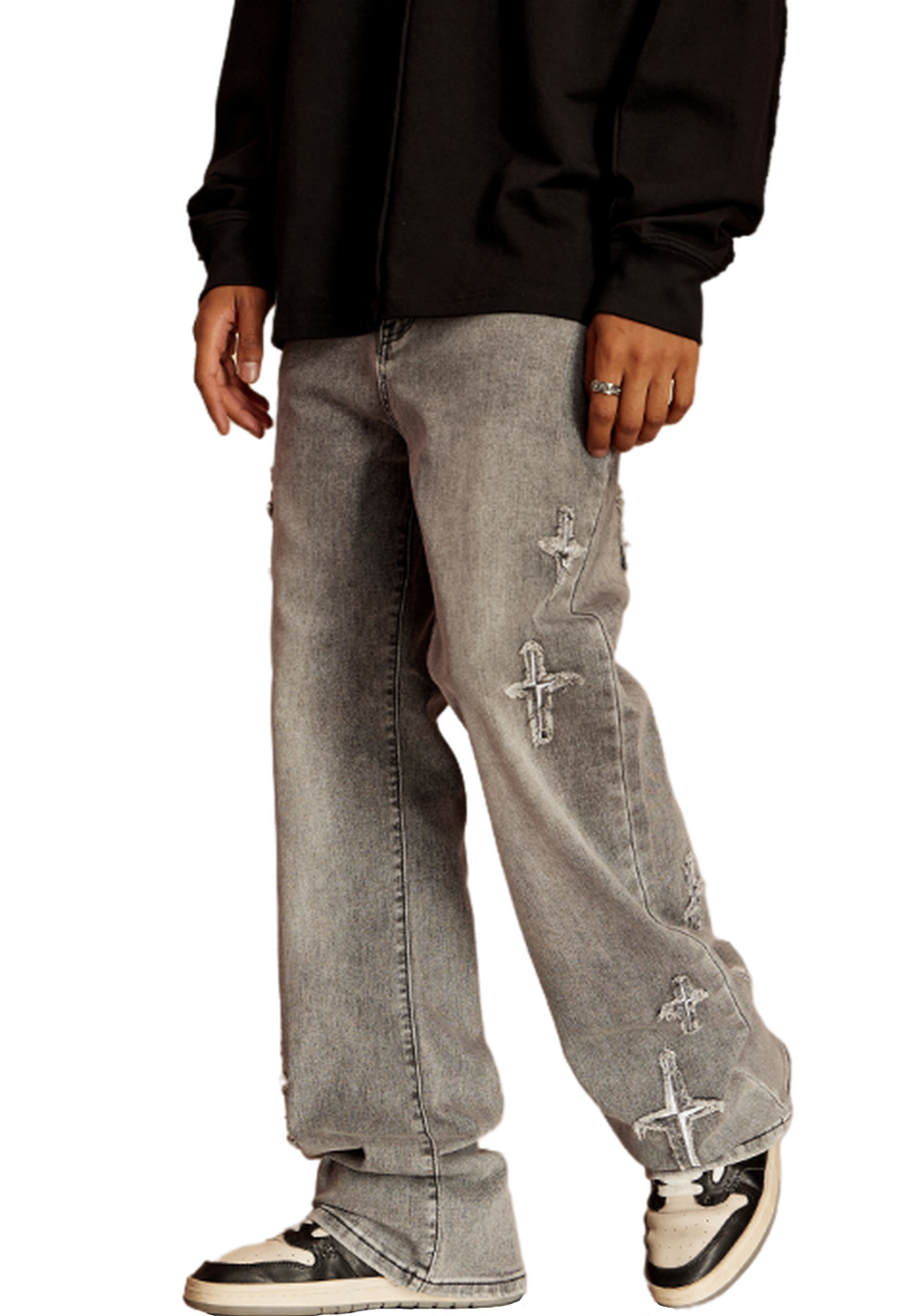 Cross Star Distressed Jeans - PSYLOS 1, Cross Star Distressed Jeans, Pants, iconslab, PSYLOS 1