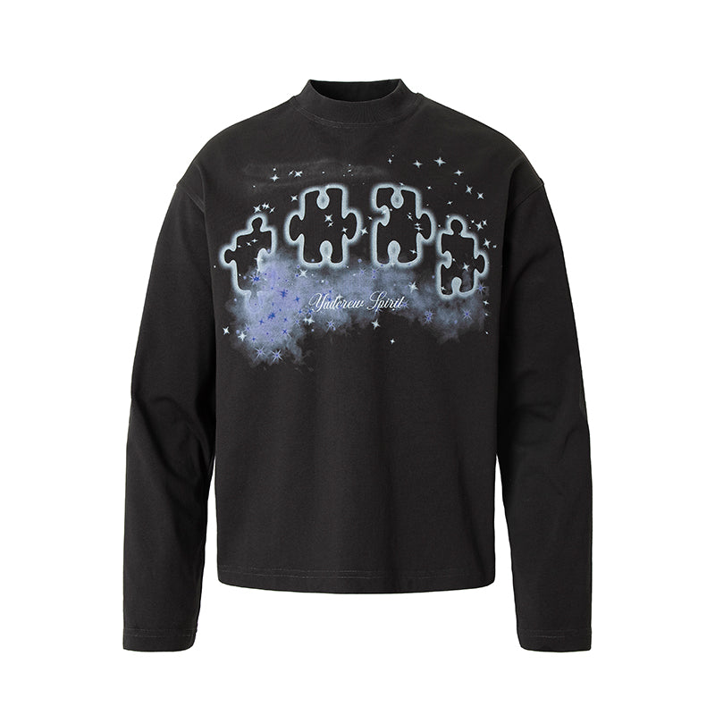 YADcrew丨Stardust Digital Printed Puzzle Long Sleeve T-Shirt - PSYLOS 1, YADcrew丨Stardust Digital Printed Puzzle Long Sleeve T-Shirt, T-Shirt, YADcrew•JAPAN, PSYLOS 1