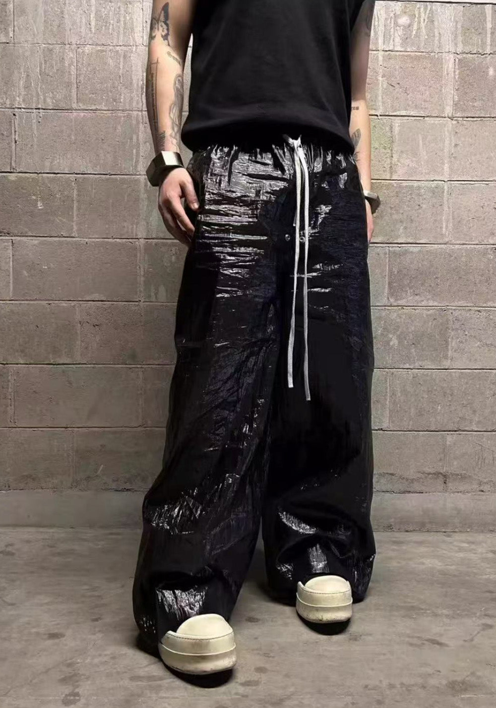 Disark│Crinkled Textured Wide-Leg Pants - PSYLOS 1, Disark│Crinkled Textured Wide-Leg Pants, Pants, Disark, PSYLOS 1