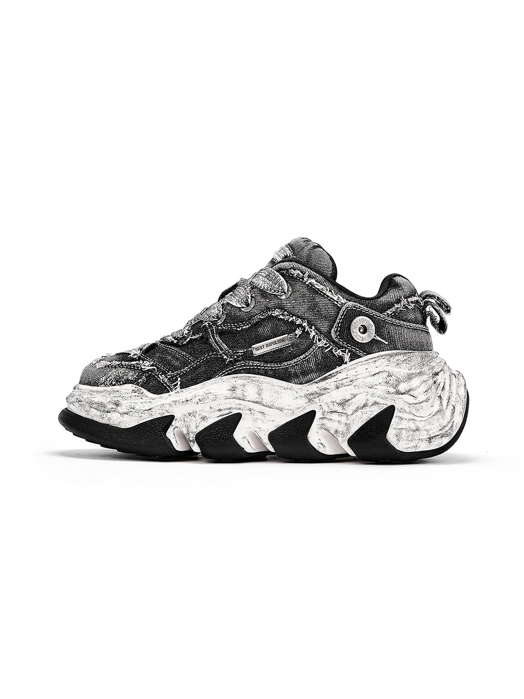 NEXT IMPULSIVE丨Reorganized Denim Series-Black - PSYLOS 1, NEXT IMPULSIVE丨Reorganized Denim Series-Black, Chunky Sneakers, NEXT IMPULSIVE, PSYLOS 1