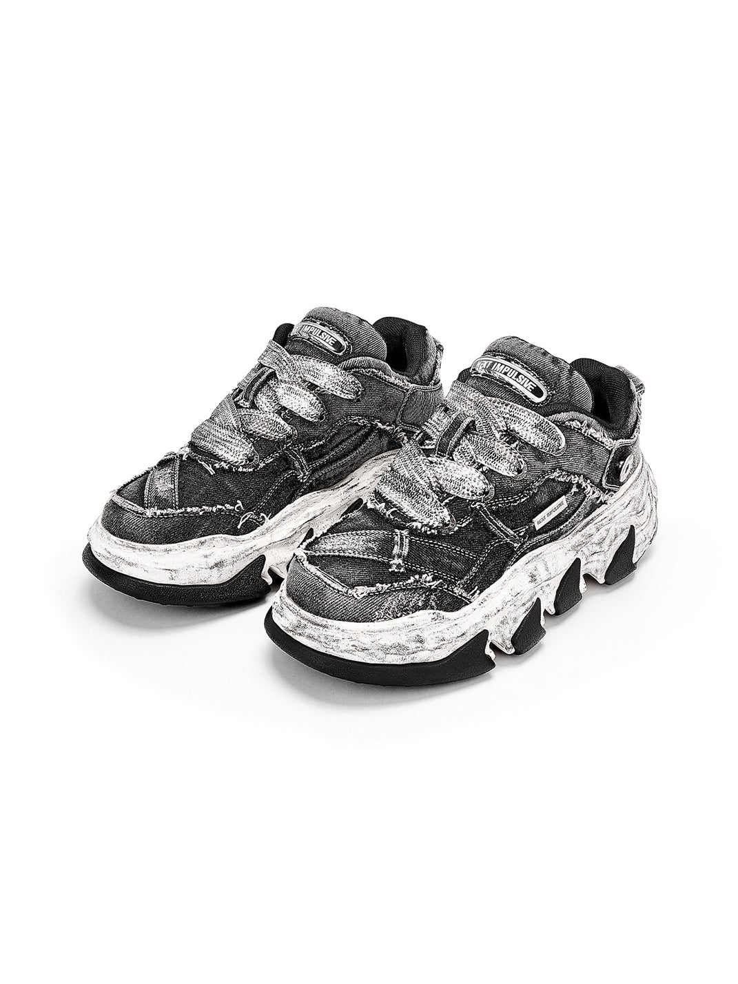 NEXT IMPULSIVE丨Reorganized Denim Series-Black - PSYLOS 1, NEXT IMPULSIVE丨Reorganized Denim Series-Black, Chunky Sneakers, NEXT IMPULSIVE, PSYLOS 1