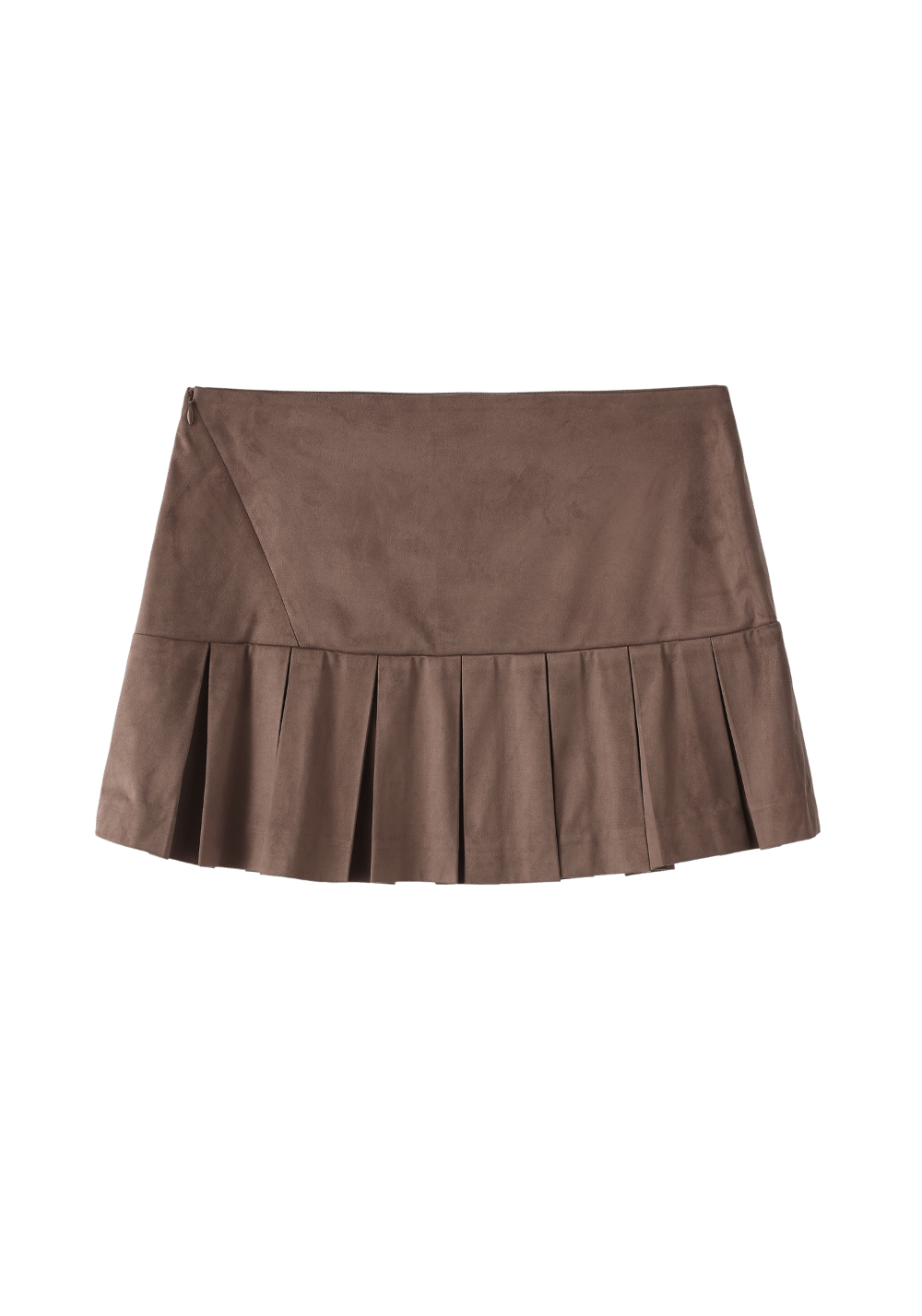 Asymmetric Zip Suede Pleated Skirt - PSYLOS 1, Asymmetric Zip Suede Pleated Skirt, Dress/Skirt, 40 CREW, PSYLOS 1