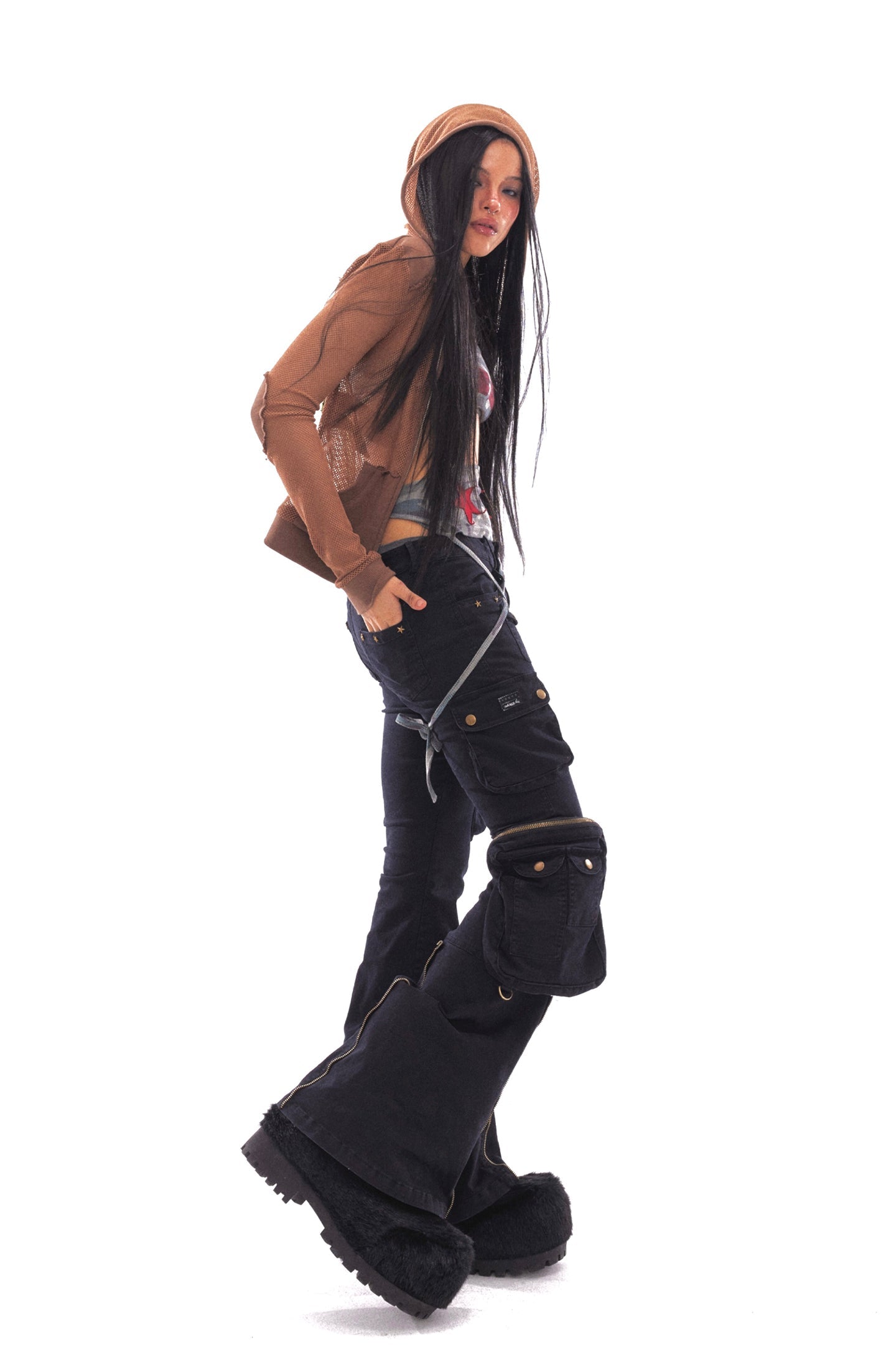 Star Patch Mesh Sweatshirt Jacket - PSYLOS 1, Star Patch Mesh Sweatshirt Jacket, Coat, NyDkyel, PSYLOS 1