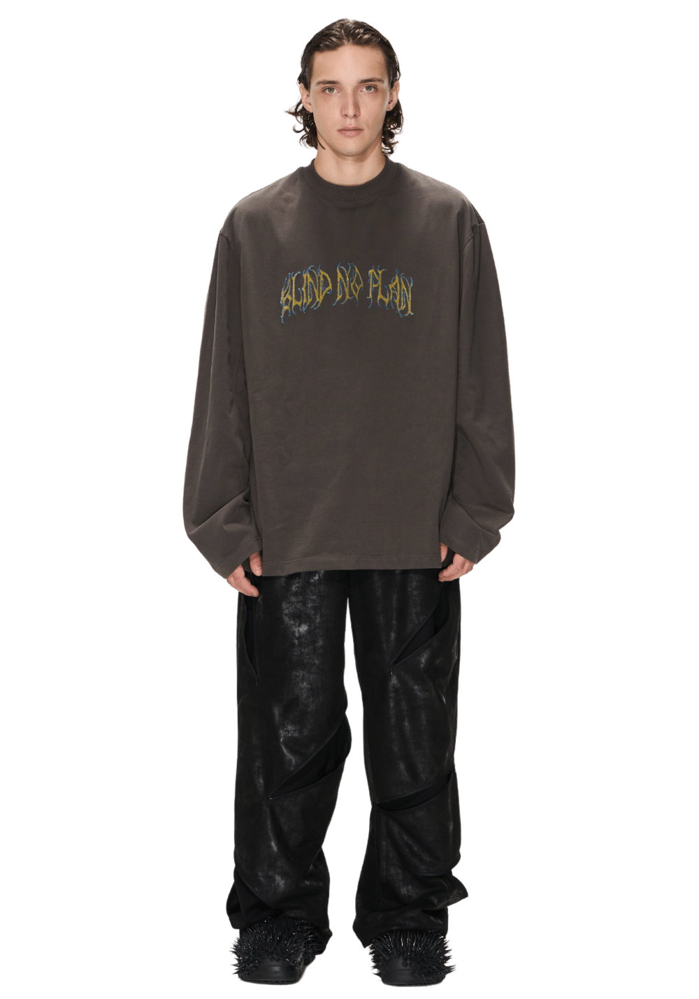 Embroidered Velvet Printed Sweatshirt - PSYLOS 1, Embroidered Velvet Printed Sweatshirt, Sweatshirts, BLIND NO PLAN, PSYLOS 1