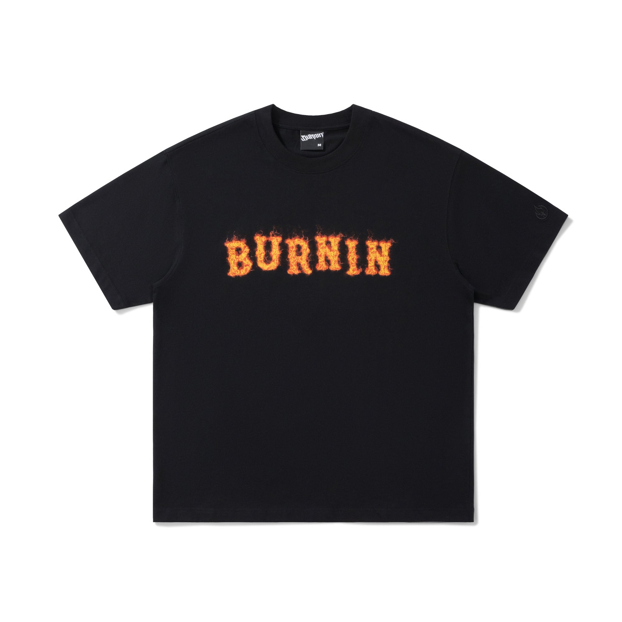 BURNIN*Spark Flame Lava Letter Print Short Sleeve T-shirt - PSYLOS 1, BURNIN*Spark Flame Lava Letter Print Short Sleeve T-shirt, T-Shirt, Burnin, PSYLOS 1
