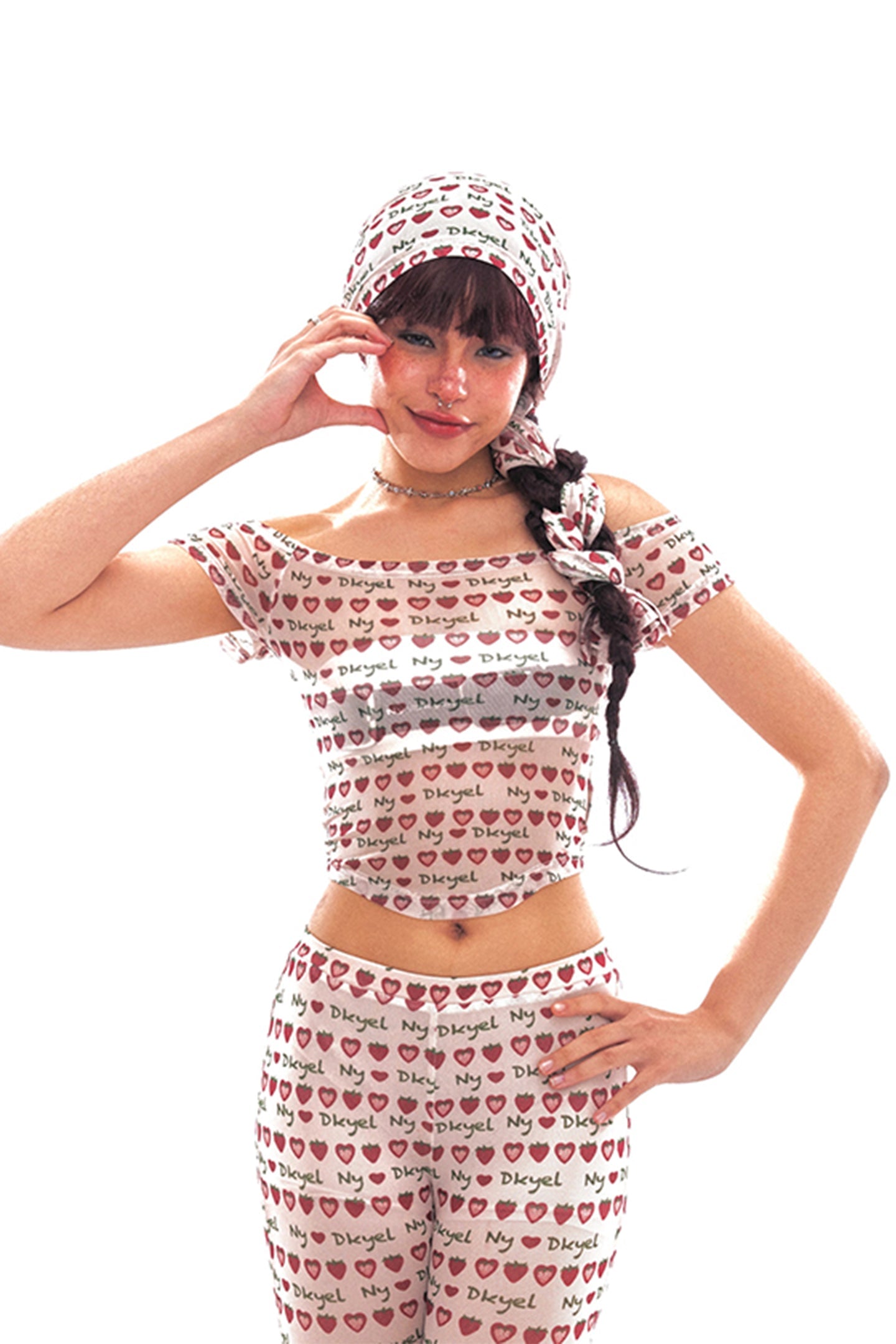 Strawberry Jam Mesh Scarf - PSYLOS 1, Strawberry Jam Mesh Scarf, Scarf, NyDkyel, PSYLOS 1