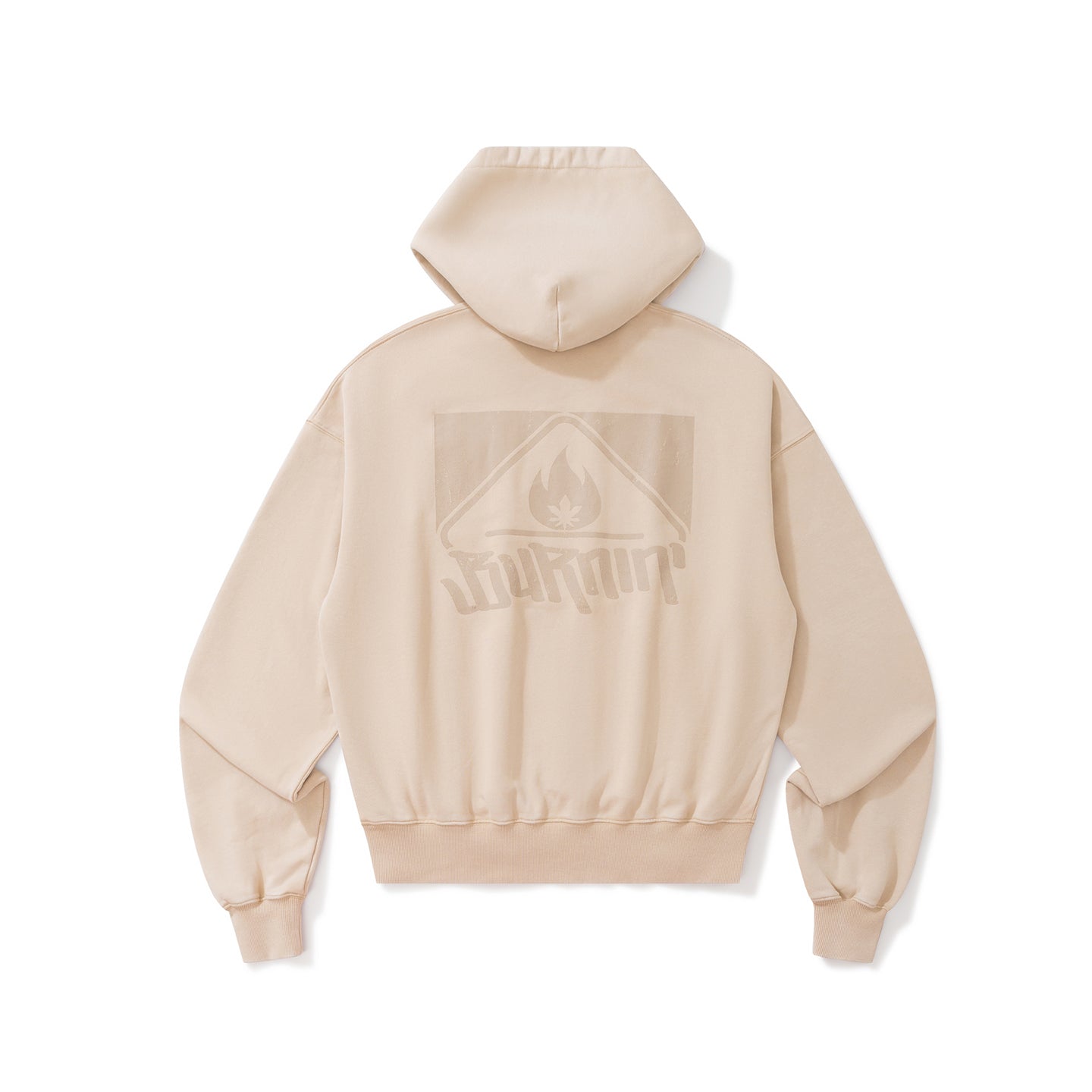 BURNIN* “97’series” worn square logo washed and distressed hooded sweatshirt - PSYLOS 1, BURNIN* “97’series” worn square logo washed and distressed hooded sweatshirt, T-Shirt, Burnin, PSYLOS 1