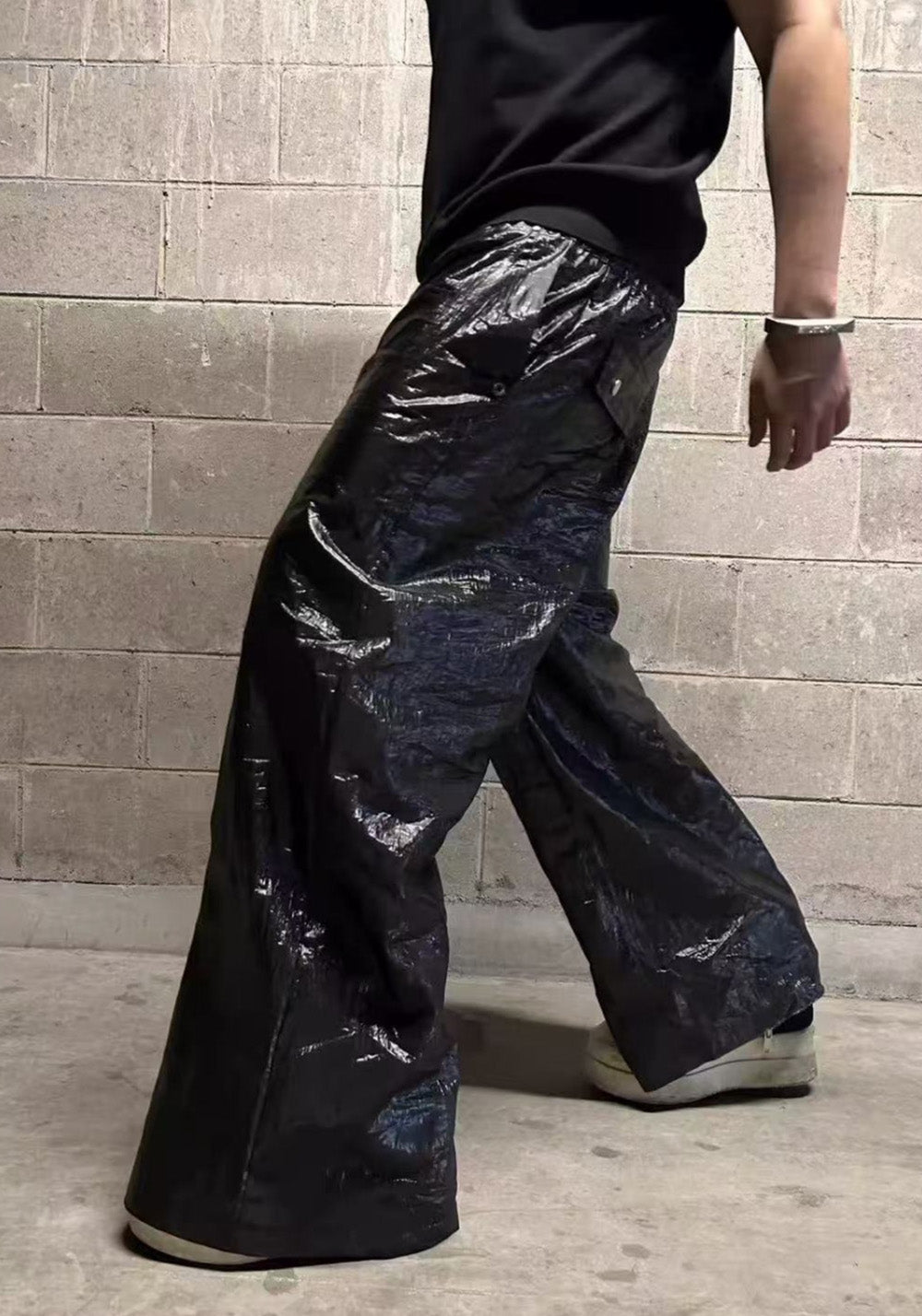 Disark│Crinkled Textured Wide-Leg Pants - PSYLOS 1, Disark│Crinkled Textured Wide-Leg Pants, Pants, Disark, PSYLOS 1