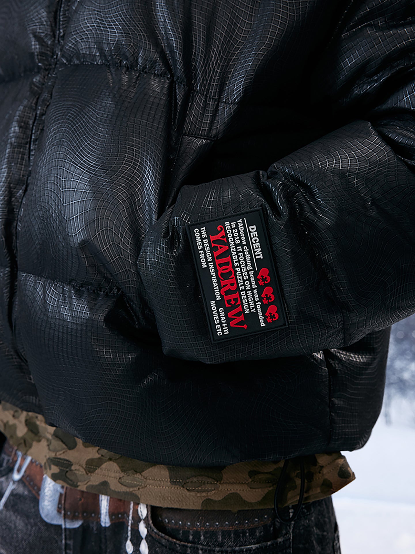 YADcrew | 3D Geometric Embroidery Down Jacket - PSYLOS 1, YADcrew | 3D Geometric Embroidery Down Jacket, Down Jacket, YADcrew•JAPAN, PSYLOS 1