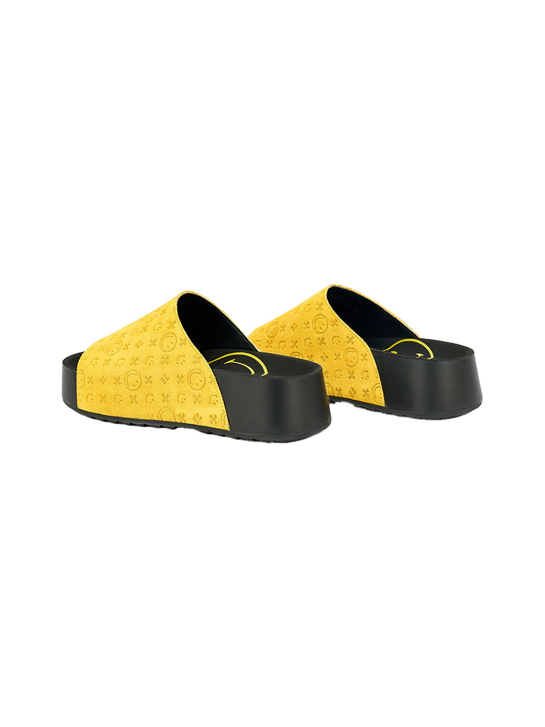 SMILEY | Yellow Monogram Platform Slide Sandals - PSYLOS 1, SMILEY | Yellow Monogram Platform Slide Sandals, Slippers, SMILEY•JAPAN, PSYLOS 1