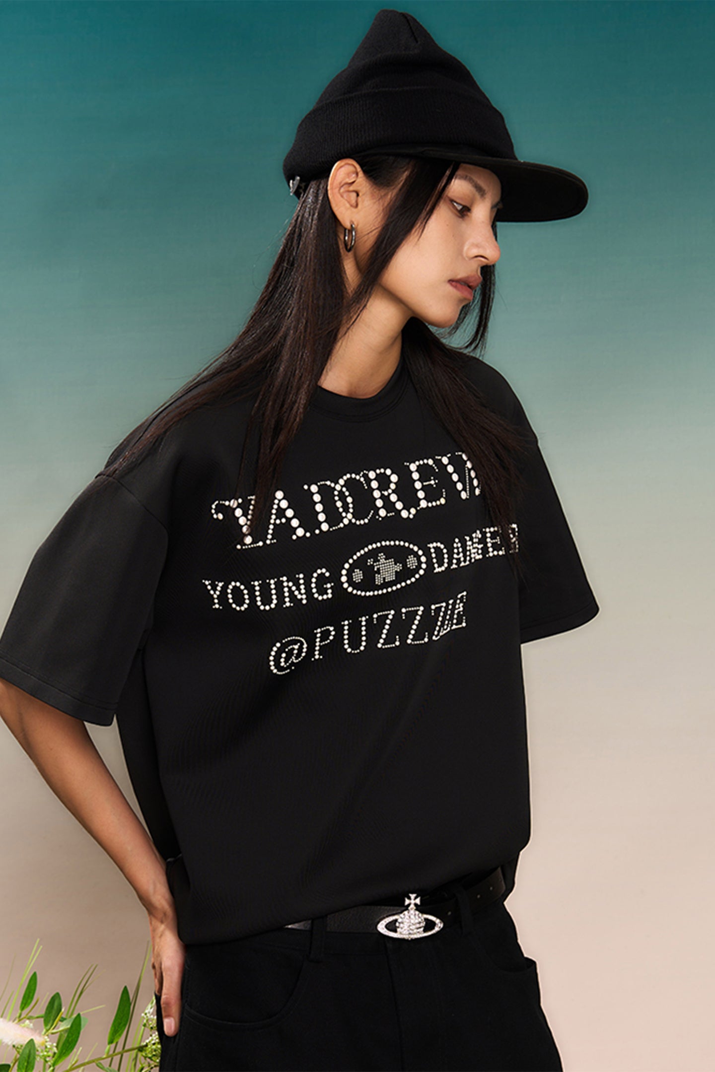 YADcrew | Pearl Typography Short-Sleeved T-shirt - PSYLOS 1, YADcrew | Pearl Typography Short-Sleeved T-shirt, T-Shirt, YADcrew•JAPAN, PSYLOS 1