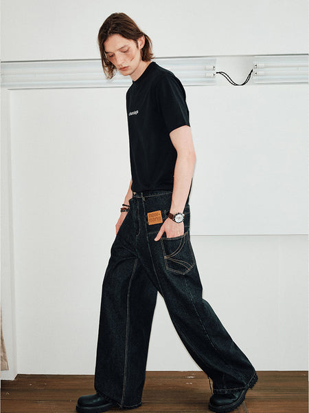 KREATE | Deconstruct Series Asymmetrical Straight Leg Jeans - PSYLOS 1, KREATE | Deconstruct Series Asymmetrical Straight Leg Jeans, Bottoms, KREATE, PSYLOS 1