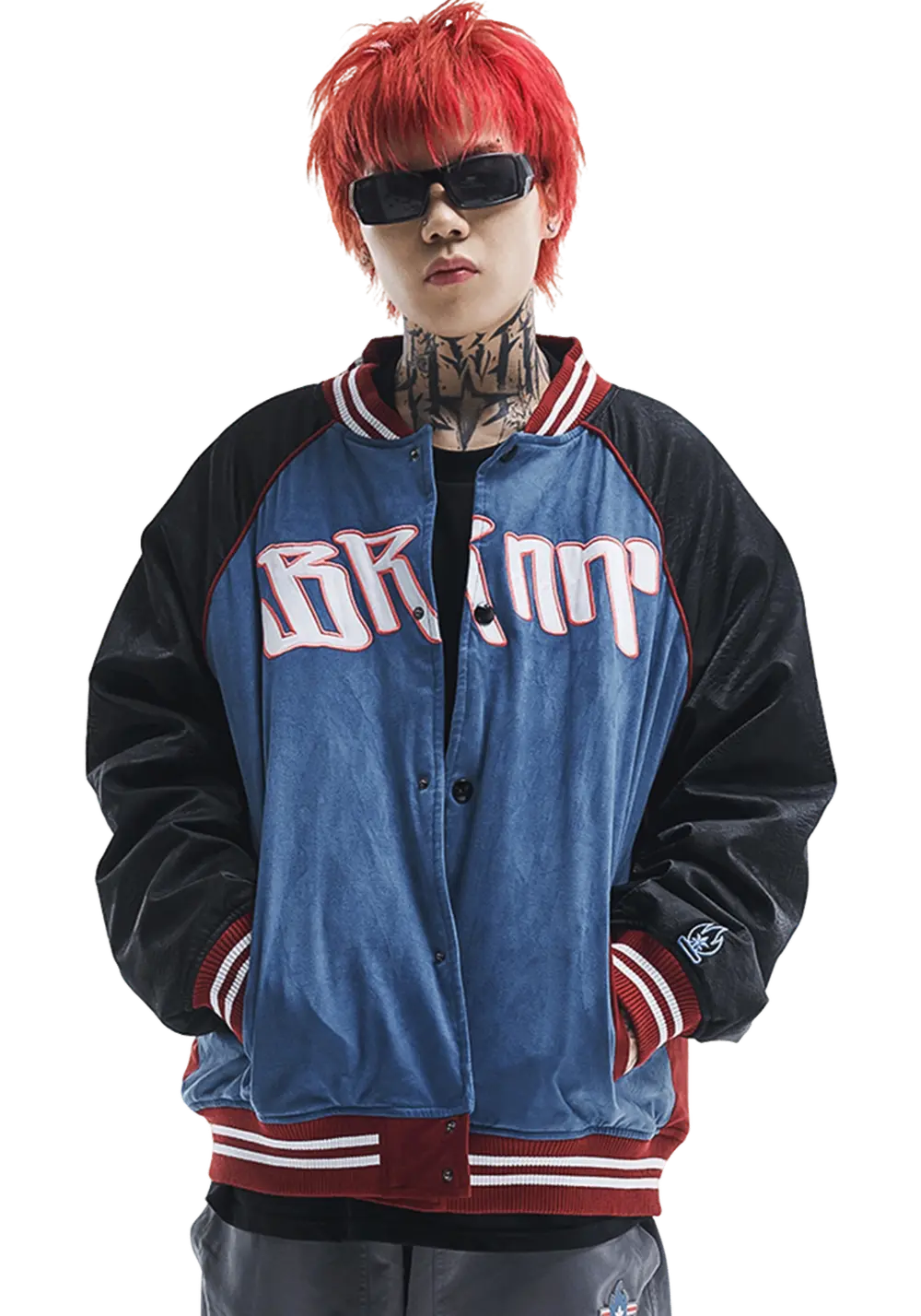 Snake Print Patchwork Baseball Jersey - PSYLOS 1, Snake Print Patchwork Baseball Jersey, Jacket, Burnin, PSYLOS 1