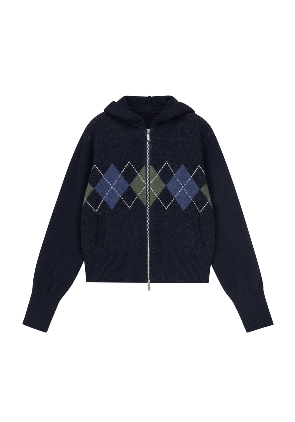 PCLP Diamond Jacquard Wool Knit Cardigan