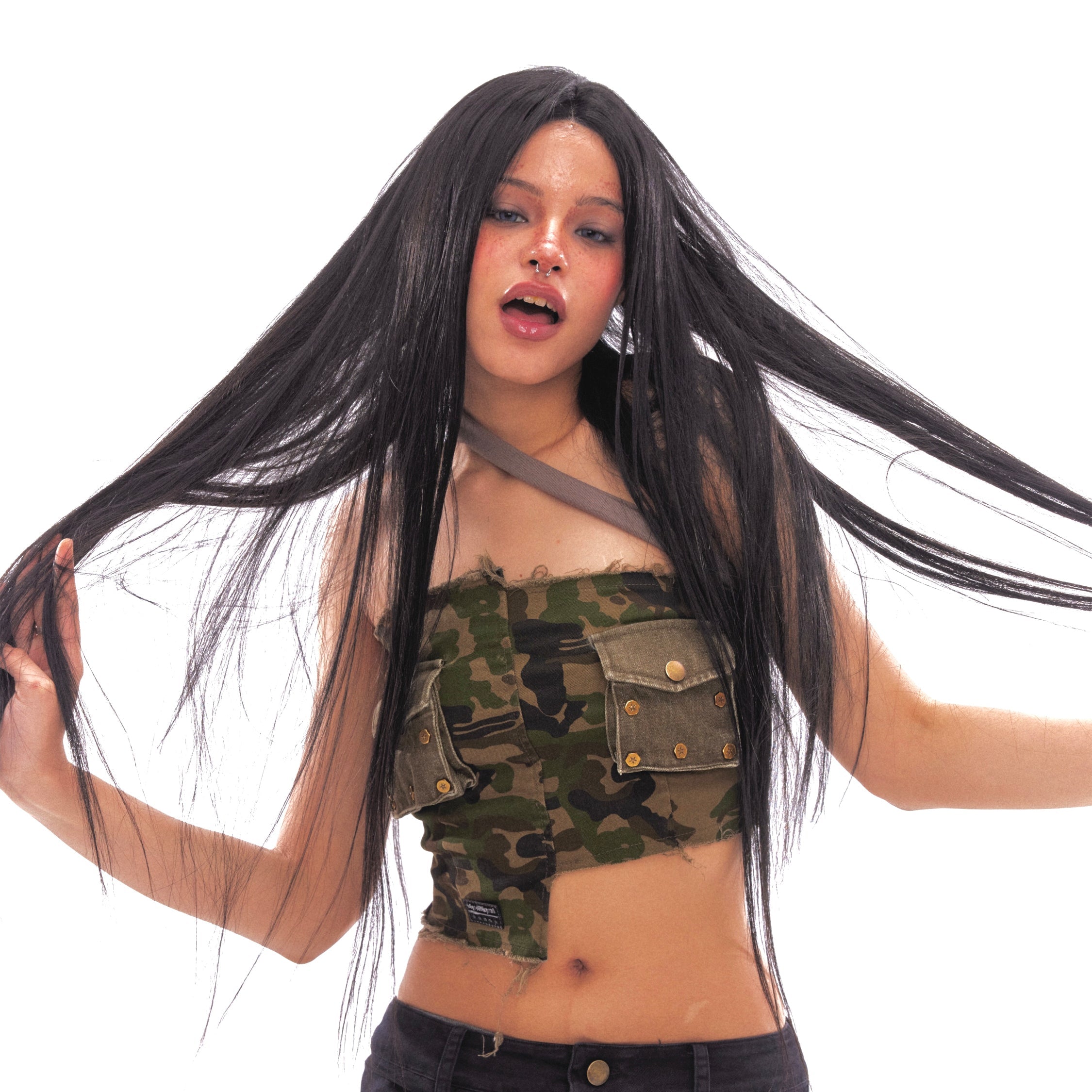 Asym Camo Multi-Pocket Bandeau - PSYLOS 1, Asym Camo Multi-Pocket Bandeau, Top, NyDkyel, PSYLOS 1