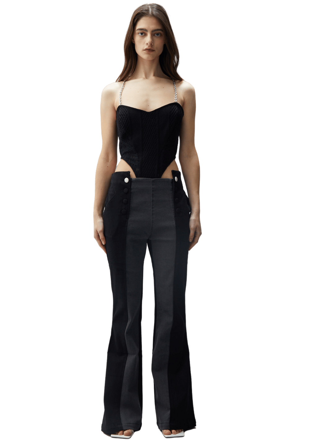 Two Tone Skinny Flared Jeans - PSYLOS 1, Two Tone Skinny Flared Jeans, Pants, Necessary, PSYLOS 1