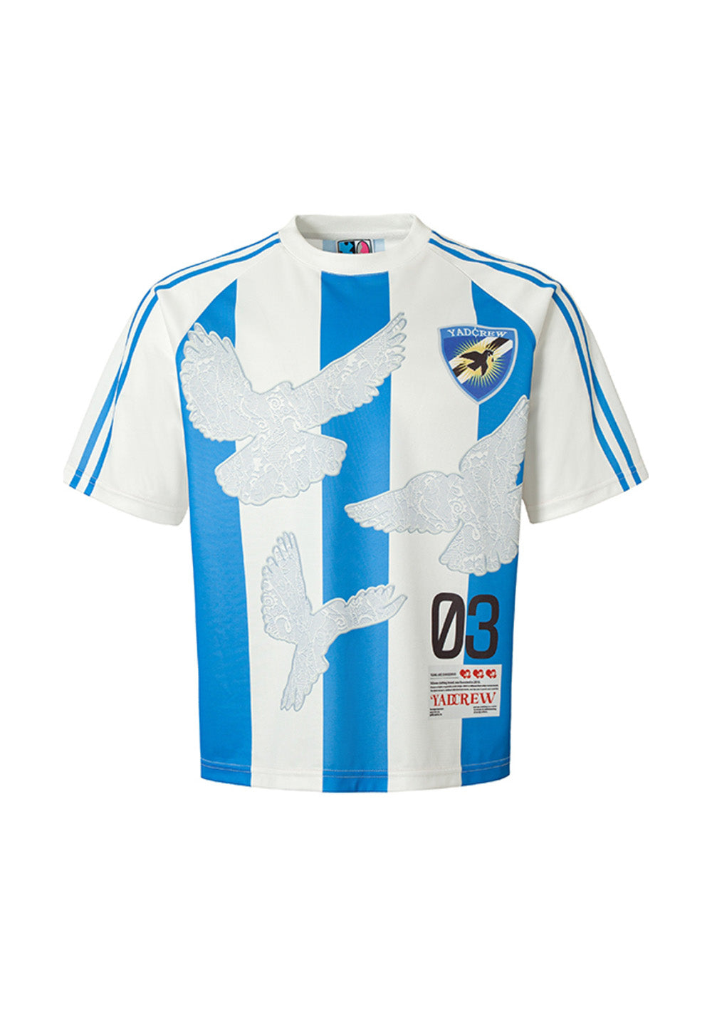 YADcrew丨YADcrew Lace Dove Stripe Tee-Blue - PSYLOS 1, YADcrew丨YADcrew Lace Dove Stripe Tee-Blue, T-Shirt, YADcrew, PSYLOS 1