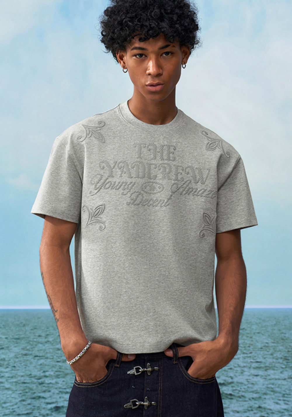 YADcrew丨YADcrew Slogan & Knot Tee-Gray - PSYLOS 1, YADcrew丨YADcrew Slogan & Knot Tee-Gray, T-Shirt, YADcrew•JAPAN, PSYLOS 1