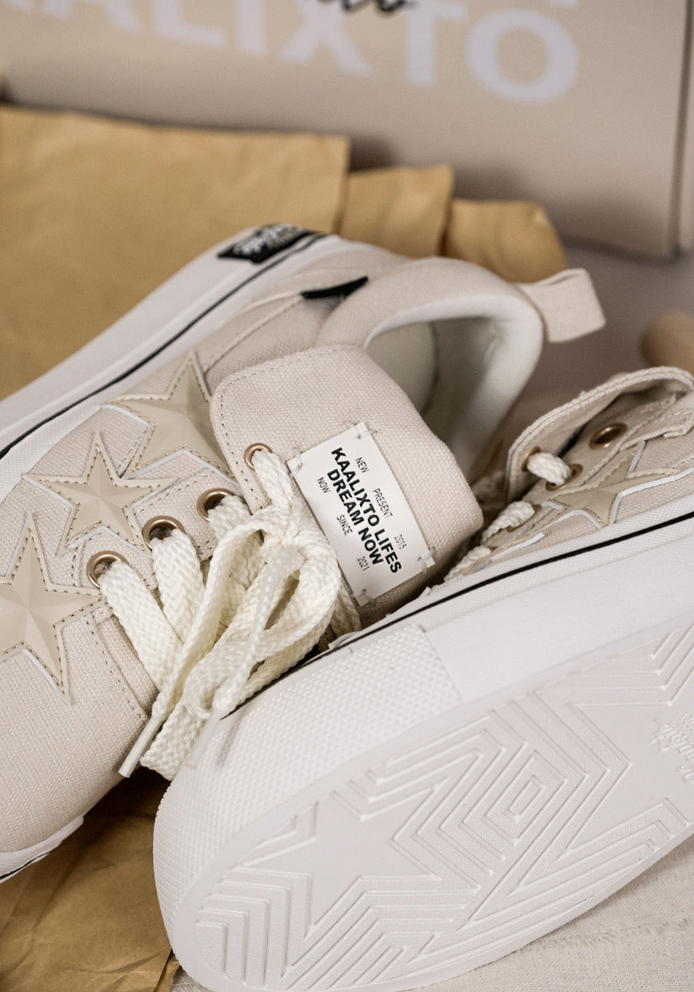 KAALIXTO丨Cream Beige Canvas Star Shoes - PSYLOS 1, KAALIXTO丨Cream Beige Canvas Star Shoes, Canvas Sneakers, KAALIXTO•JAPAN, PSYLOS 1