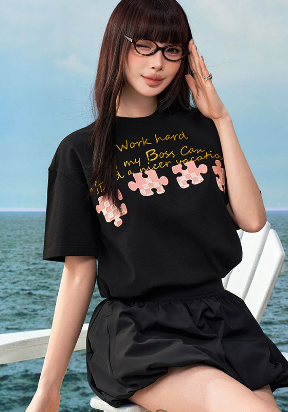 YADcrew丨YADcrew Summer Checkerboard Tee-Black - PSYLOS 1, YADcrew丨YADcrew Summer Checkerboard Tee-Black, T-Shirt, YADcrew•JAPAN, PSYLOS 1