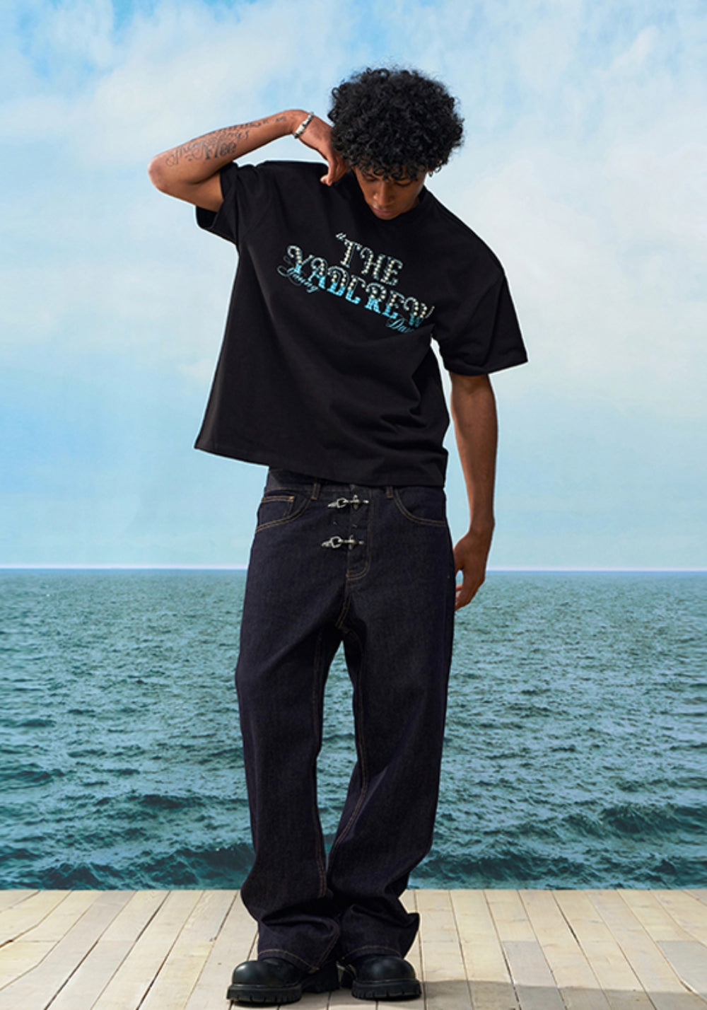 YADcrew丨YADcrew Checkerboard Pearl Tee-Black - PSYLOS 1, YADcrew丨YADcrew Checkerboard Pearl Tee-Black, T-Shirt, YADcrew•JAPAN, PSYLOS 1