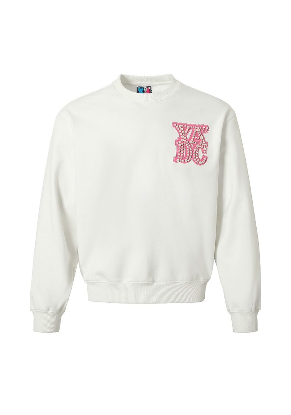 Pearl Appliqué Basic Crew Neck Sweatshirt