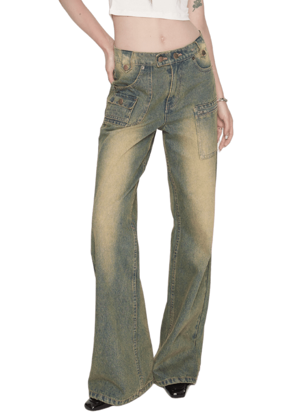 Washed Vintage Jeans - PSYLOS 1, Washed Vintage Jeans, Pants, LHC MODA, PSYLOS 1